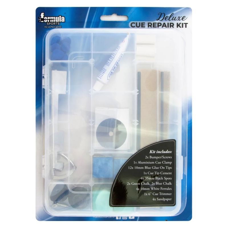 Premium Pool Cue Repair Kit - Professional Billiard Stick Maintenance Tools for Chalk, Tips & Ferrules - Perfect for Home Game Rooms & Pool Halls