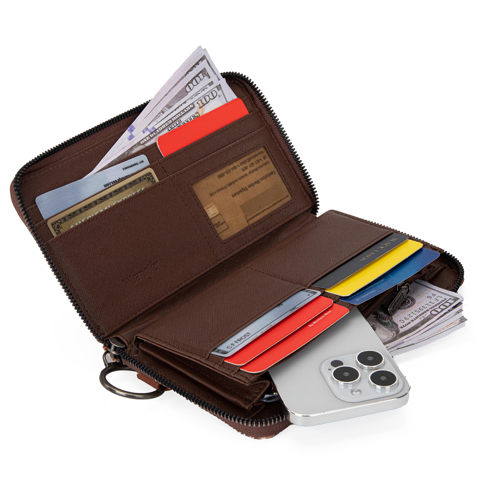 Montana Western Wristlet Wallet for Women - Boho Aztec Credit Card Holder with RFID Protection | Perfect for Travel, Concerts & Everyday Use