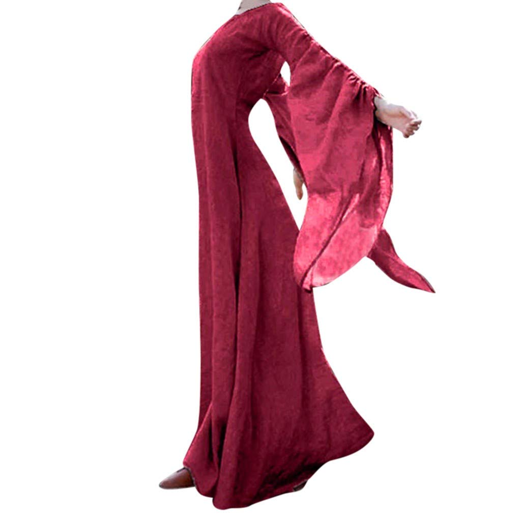 Halloween Clearance Sale - Women's Medieval Vintage Retro Gown Long Dress for Cosplay & Halloween Costume | Perfect for Halloween Parties, Renaissance Fairs & Themed Events