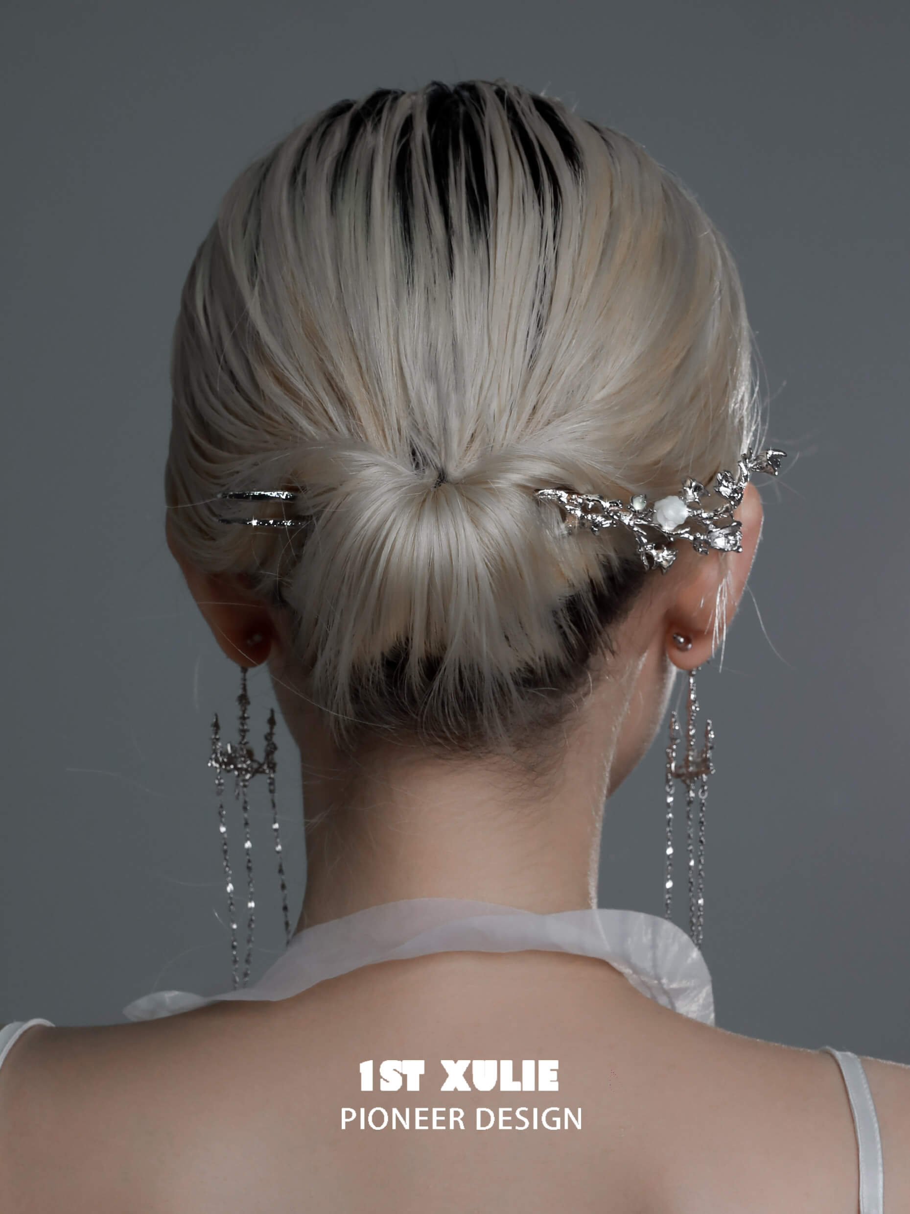 Whiterfly 18K Gold Plated Rose White Shell Hair Clips - Elegant Bridal Hair Accessories for Weddings, Prom & Special Occasions