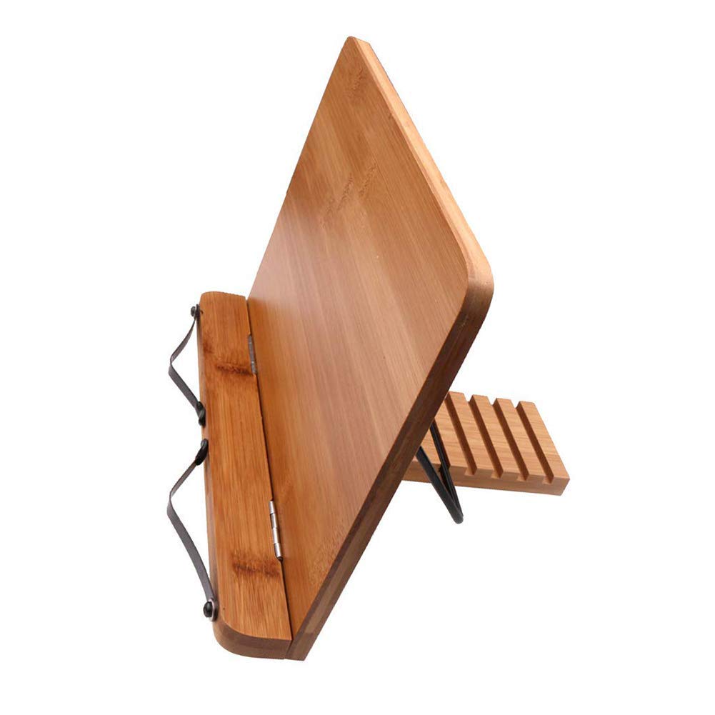 Bamboo Easel Stand for Plates, Pictures, Books - Adjustable Dish Rack & Book Holder for Kitchen, Dining Table, Office, and Art Display