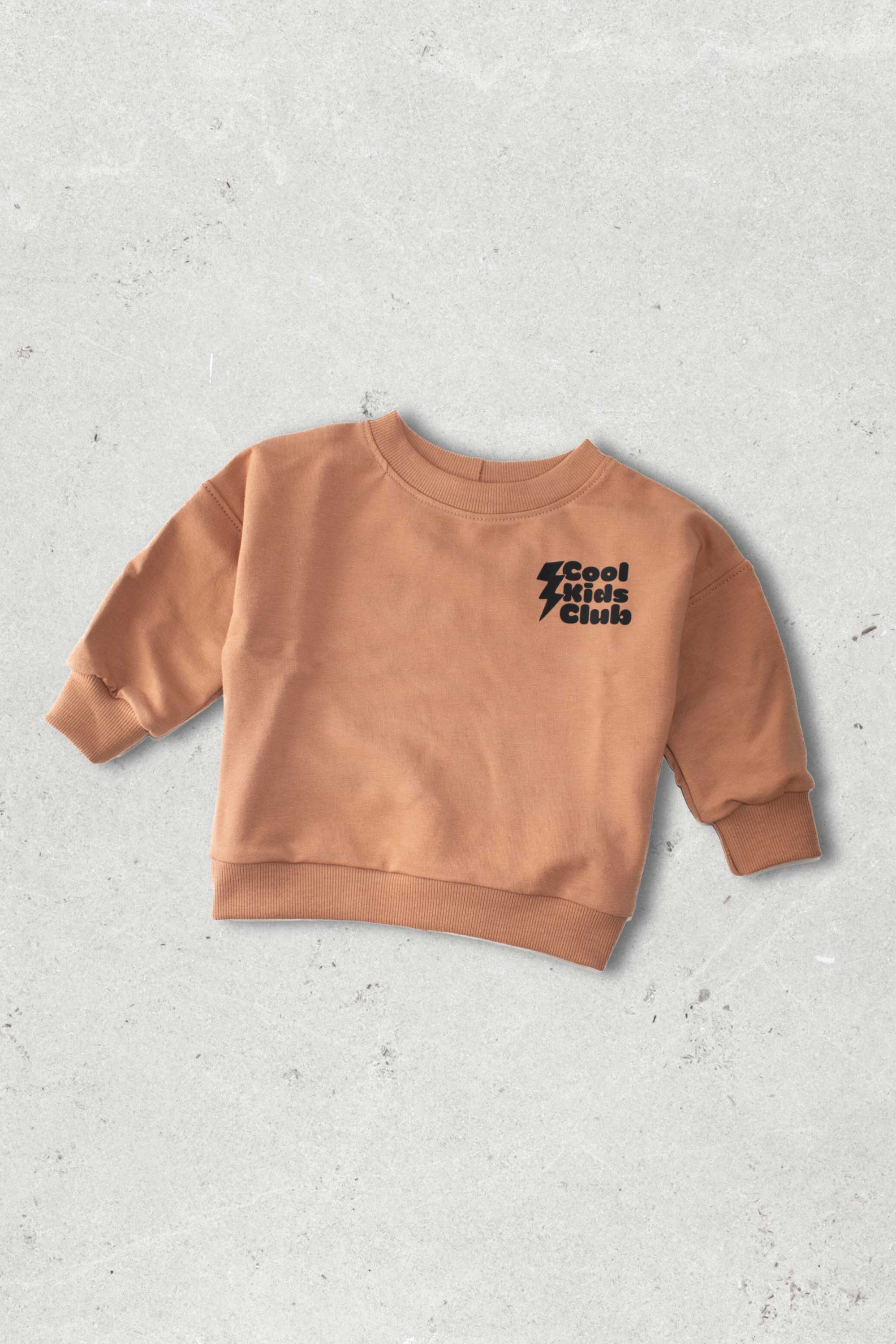 Organic Stretch Cool Kids Club Oversized Crewneck Sweatshirt - Soft & Comfortable Unisex Pullover for Boys & Girls - Perfect for School, Playdates & Casual Outings