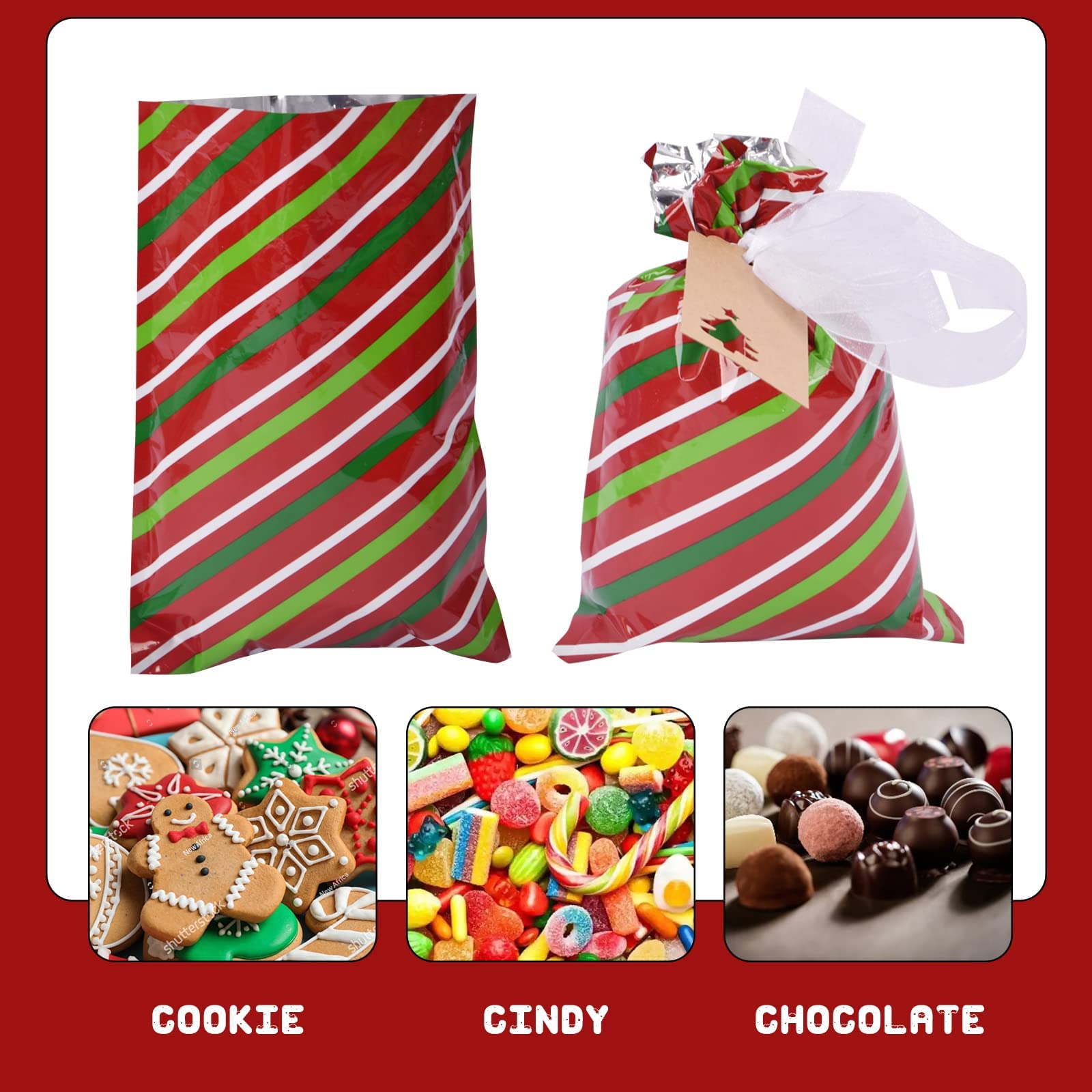 34pcs Christmas Gift Bags Assorted Sizes (Small/Medium/Large) - Reusable Holiday Drawstring Gift Bags with Ribbon Ties for Xmas Presents, Party Favors & Stocking Stuffers - Perfect for Gift Wrapping, Office Exchanges & Festive Celebrations
