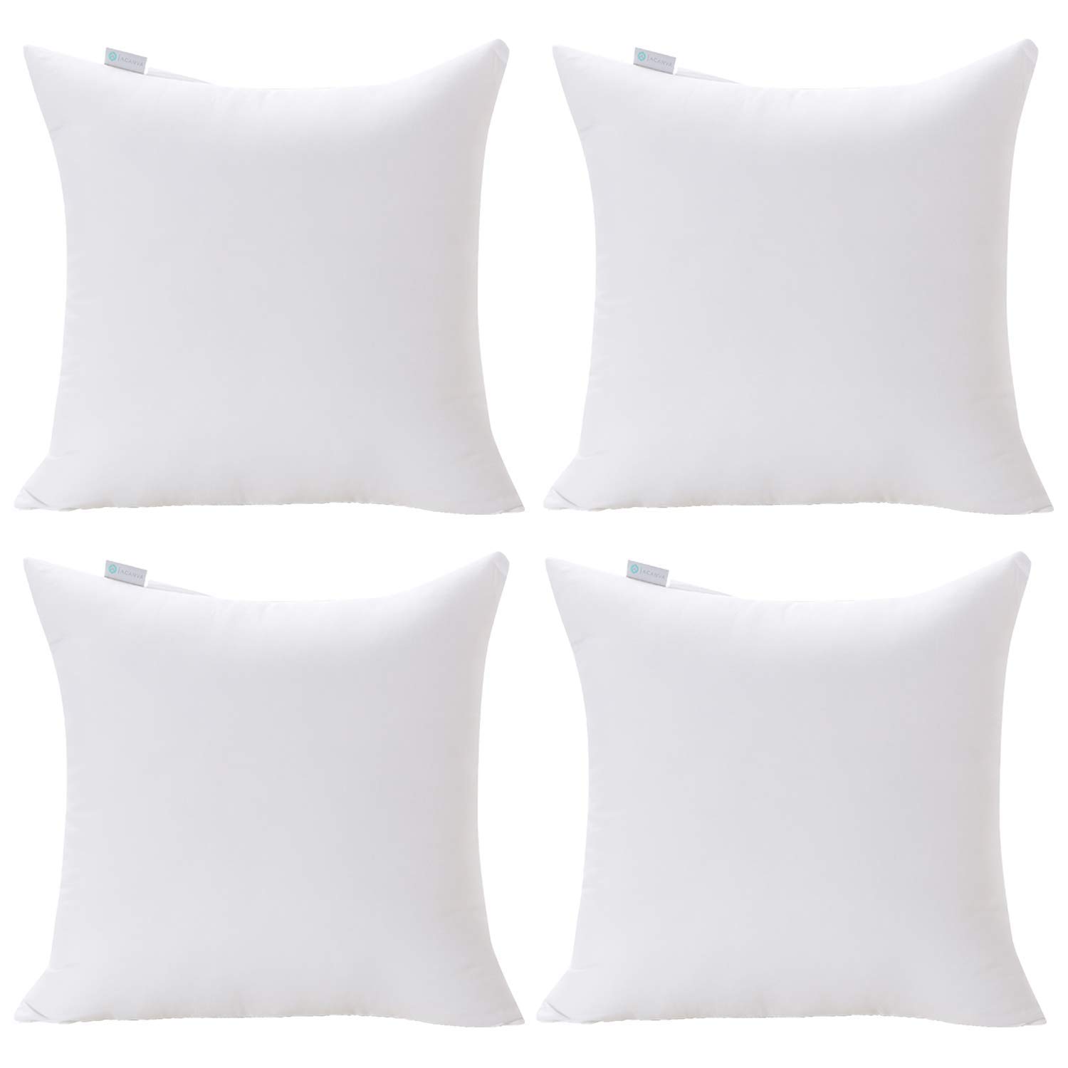 Premium 26x26 Square Throw Pillow Inserts - 4 Pack Microfiber Filled Cushions for Sofa, Bed, Couch & Chairs - Soft Lumbar Support Decorative Pillow Stuffers - Perfect for Living Room, Bedroom & Home Decor (White)