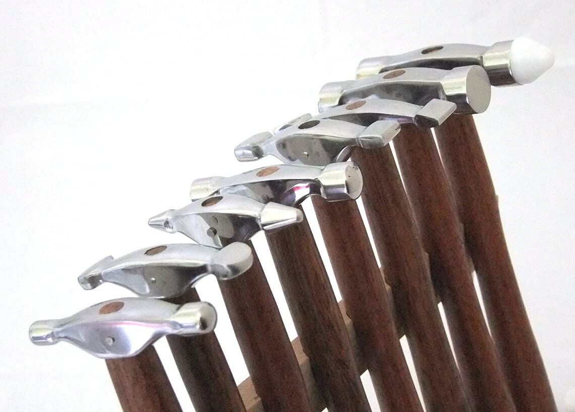 8-Piece Jewelers Forming and Texturing Hammer Set with Nylon Tips - Perfect for Metalworking, Jewelry Making, and DIY Craft Projects