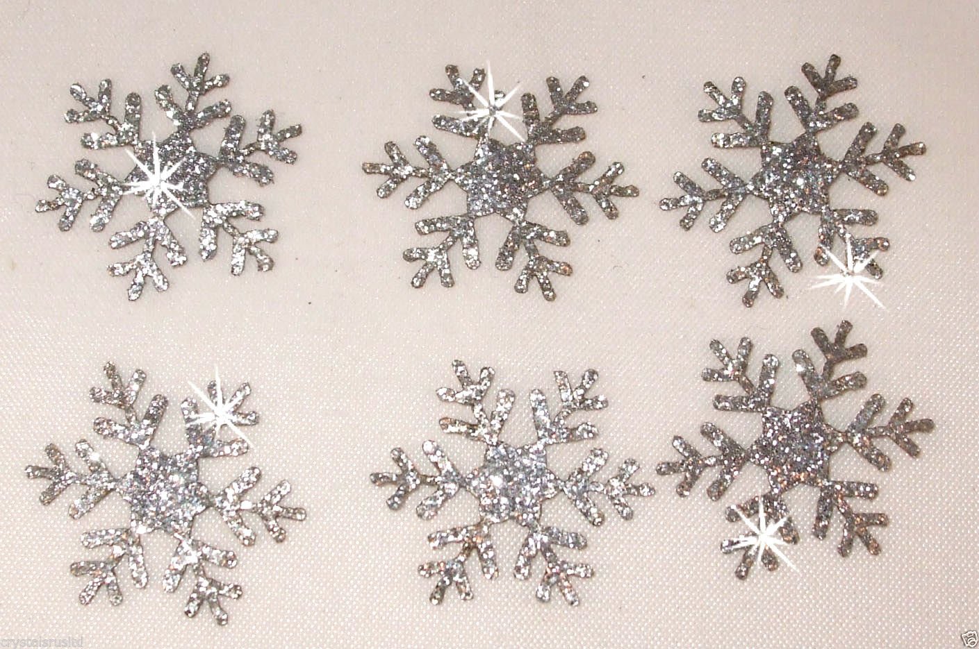 2 Pack (12 Pieces) 1 Inch Glitter Snowflake Iron-On Patches for DIY Winter Crafts, Holiday Decorations & Costume Embellishments - Perfect for Christmas, Scrapbooking & Clothing Customization