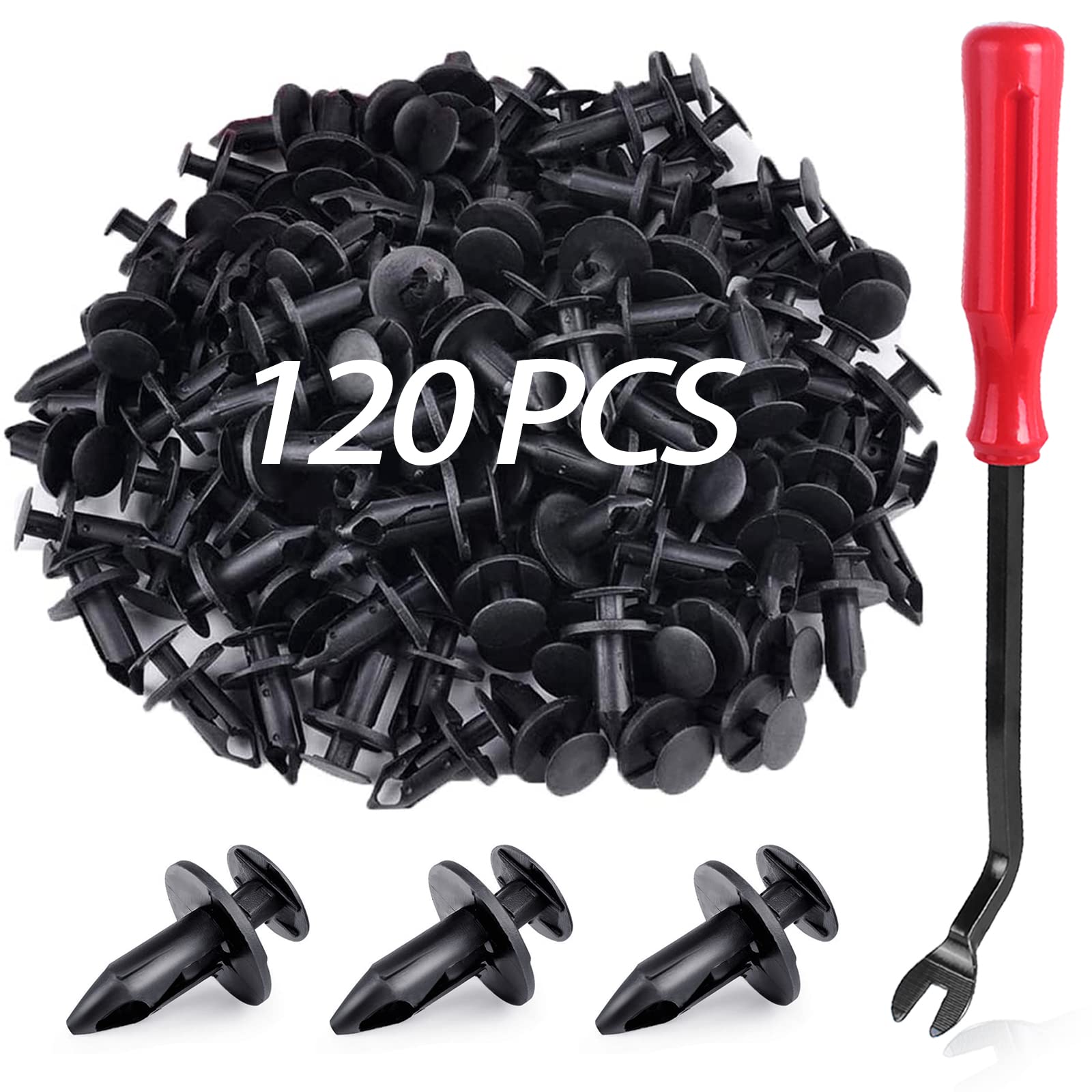 120 Pcs Fastener Rivets Replacement for 2007-2020 Jeep Wrangler JK JL & Unlimited - Compatible with Grill, Grille, Bumper & Body Plastic Retainer Clips (Replaces OEM 6503598) - Perfect for Off-Roading, DIY Repairs & Auto Maintenance