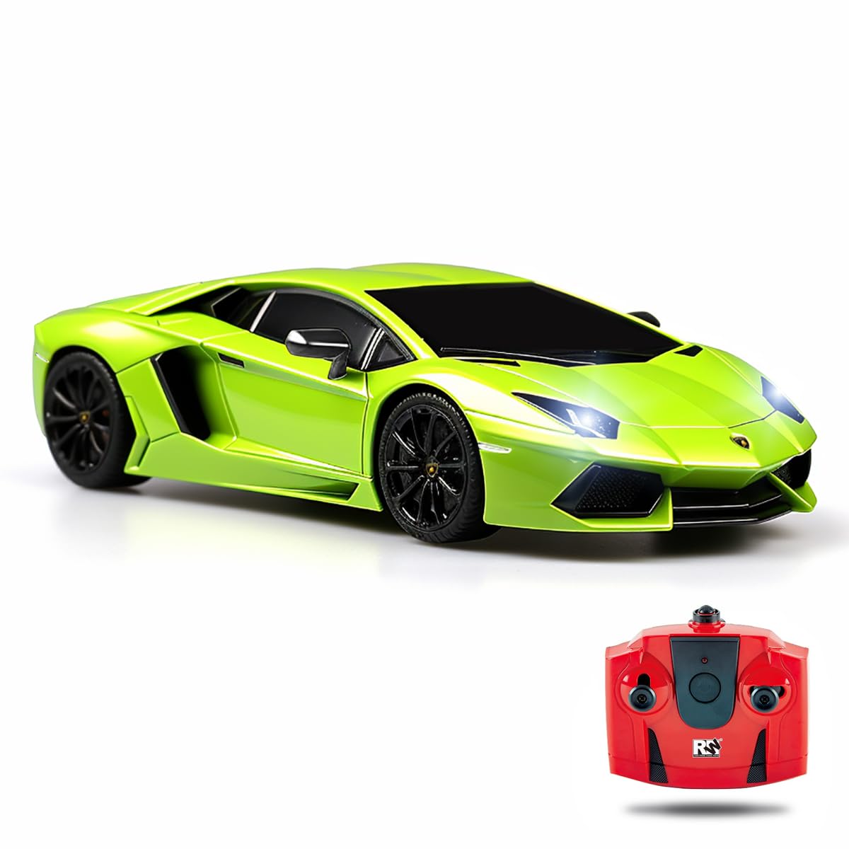 1:18 Lamborghini Aventador RC Car - 2.4GHz Remote Control Electric Racing Car, Licensed Model Vehicle for Kids & Adults | High-Speed Sport Toy for Indoor & Outdoor Play, Birthday Gifts, Hobby Collectors (Green)