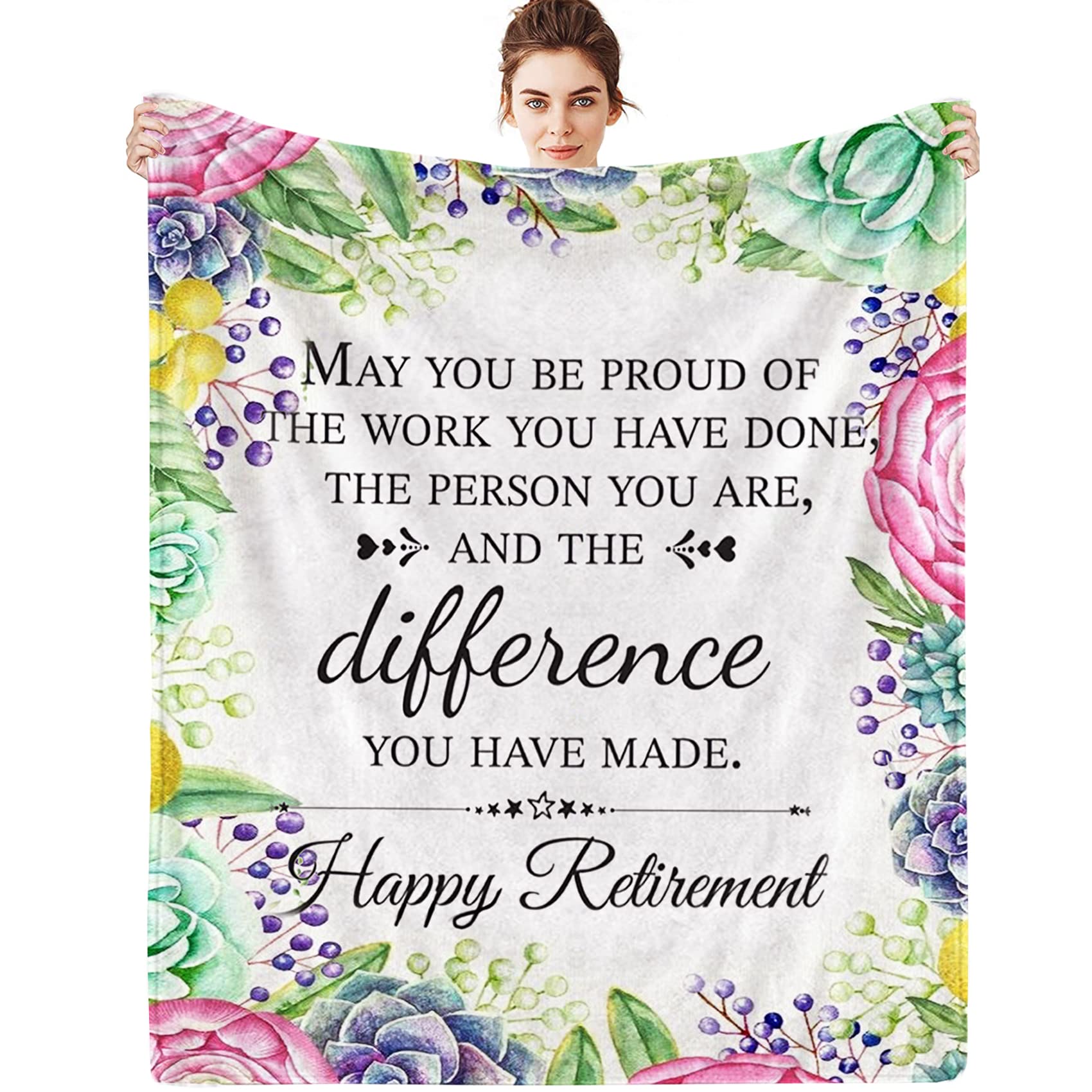 Retirement Gifts for Women - Cozy Throw Blanket 60x50 - Perfect for Teachers, Nurses & Retirees