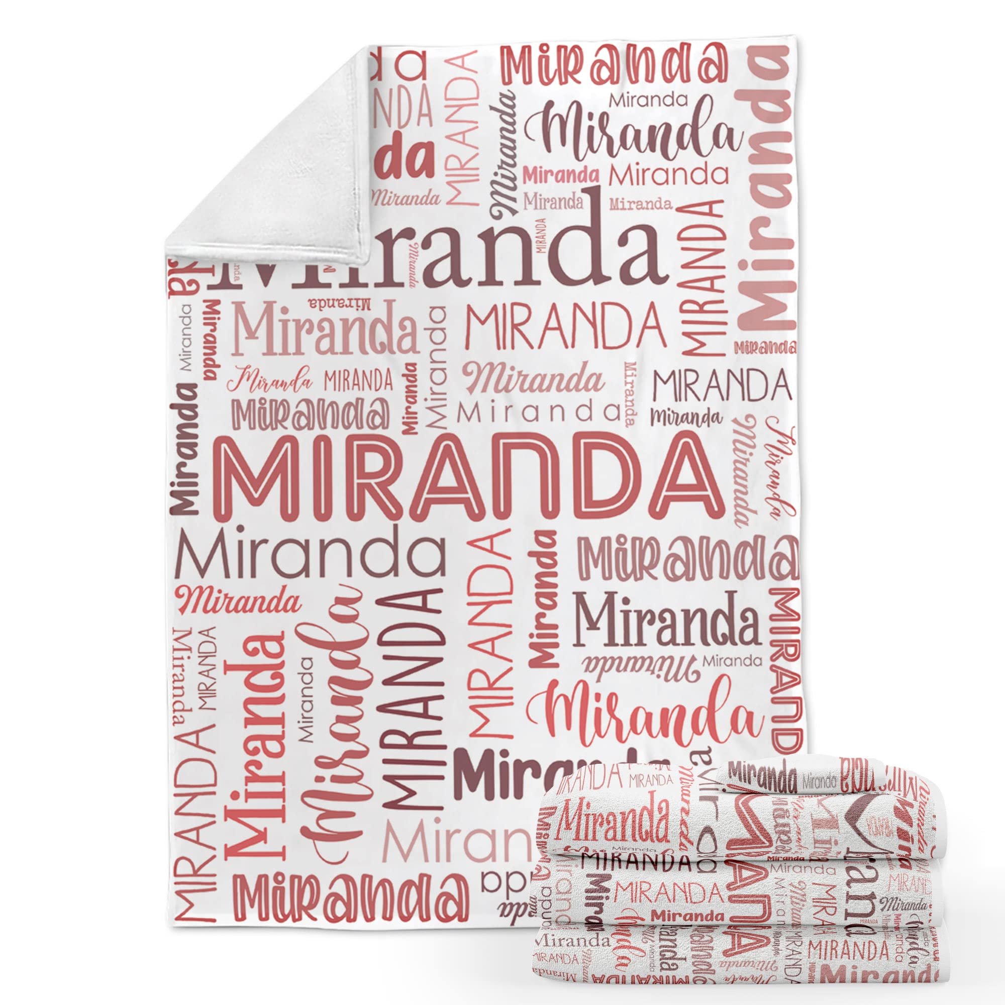 Personalized Baby Girl Blankets with Name - Custom Fleece Baby Blanket 30x40 Inches, Soft Pink Alphabet Design - Perfect for Nursery, Christening Gifts & Newborn Photo Props