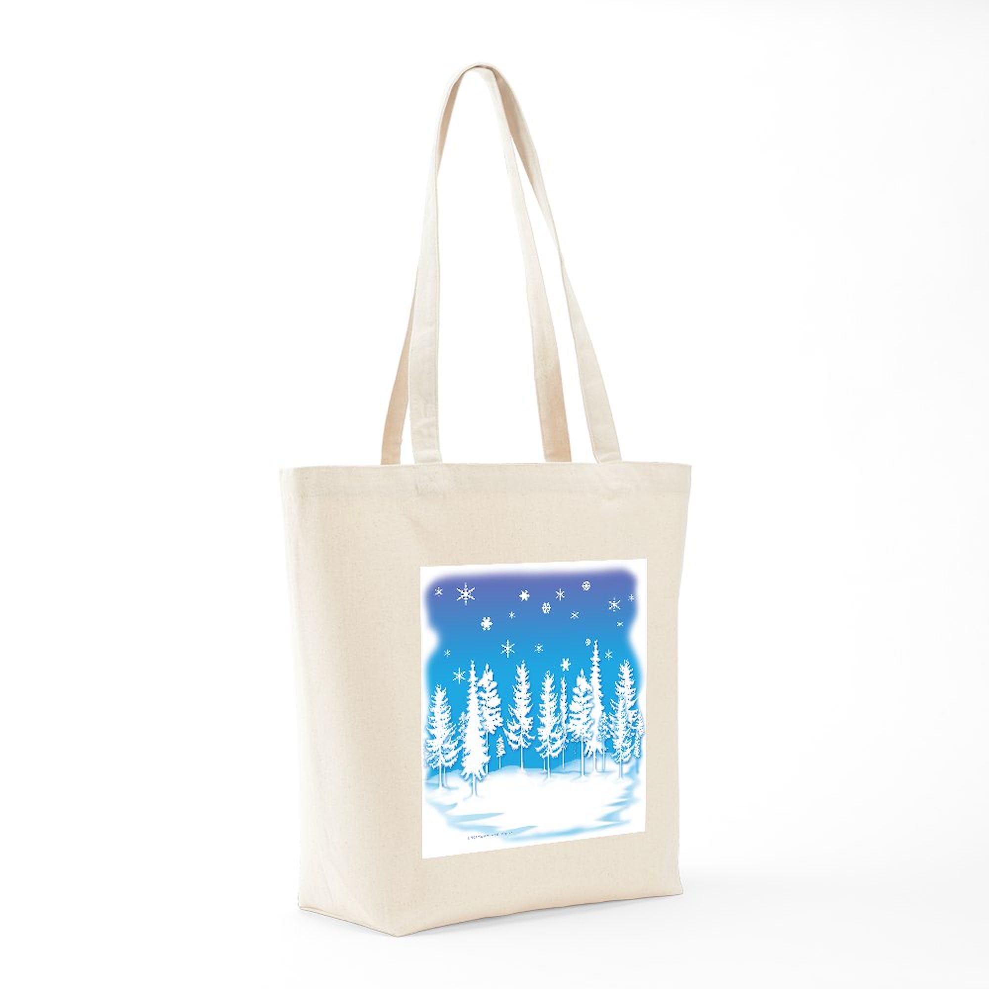 Eco-Friendly Winter Forest Canvas Tote Bag - Natural Reusable Shopping Bag for Groceries, Beach & Daily Use | Durable & Stylish Carryall