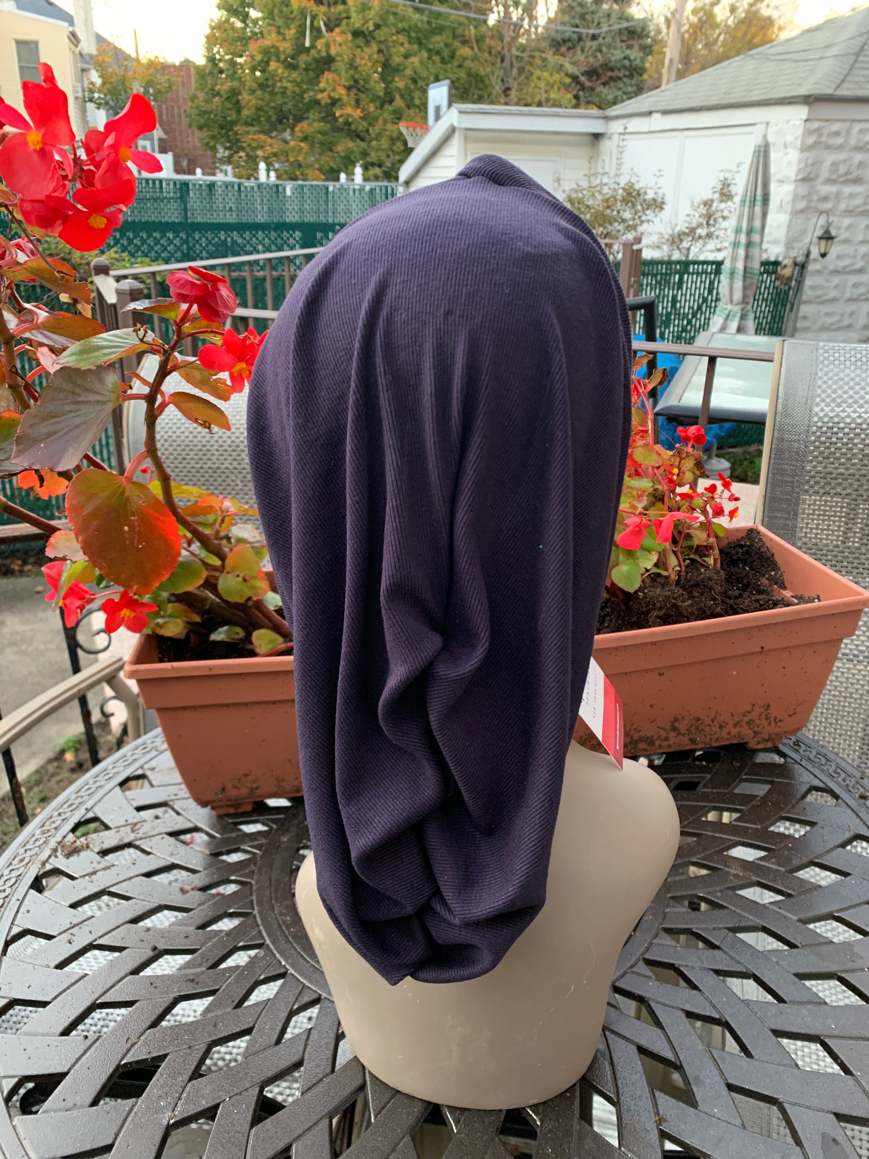 Premium Navy Blue Snood Turban - Renaissance Style Headscarf for Women | Jewish, Muslim, Christian & African Headwear | Made in USA | Perfect for Religious Ceremonies, Cultural Events & Everyday Fashion