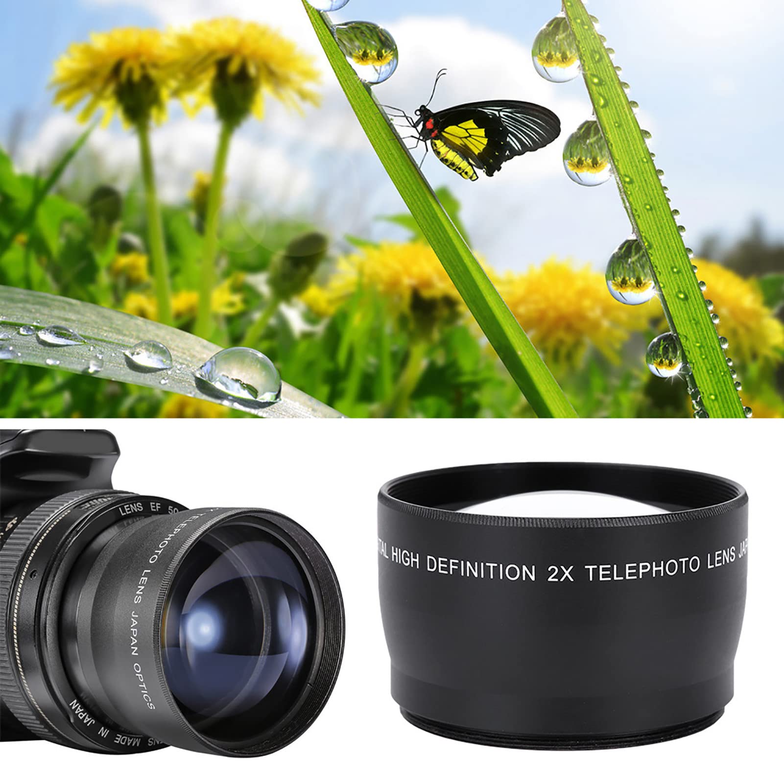 Agatige 58MM 2X Telephoto Lens Camera - Universal Teleconverter Lens for Sony E Mount Mirrorless Cameras | DSLR Camera Accessory | Perfect for Wildlife Photography, Sports Events & Travel Zoom Shots