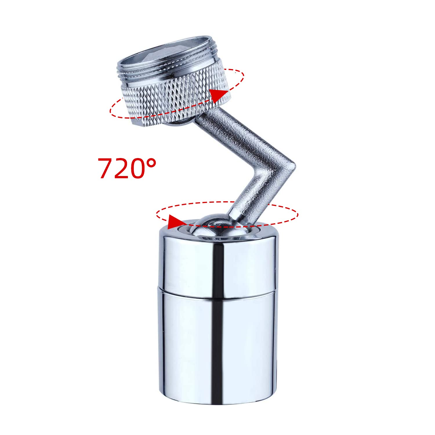 iFealClear 720° Dual-Function Faucet Aerator - 1.8 GPM Swivel Kitchen Sink Faucet Head Replacement with Female/Male Thread & 15/16