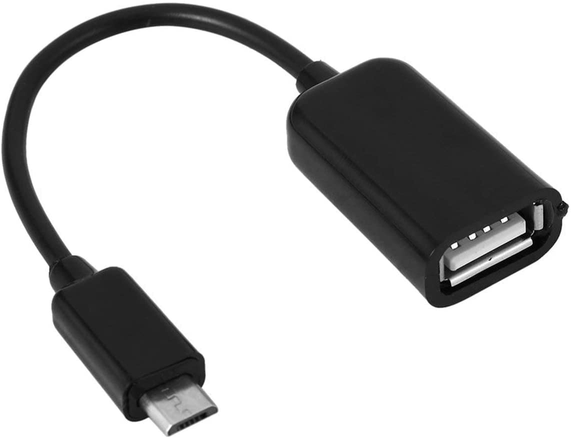 Micro USB OTG Cable - Male to Female Adapter for Phone, Tablet, PC - Black