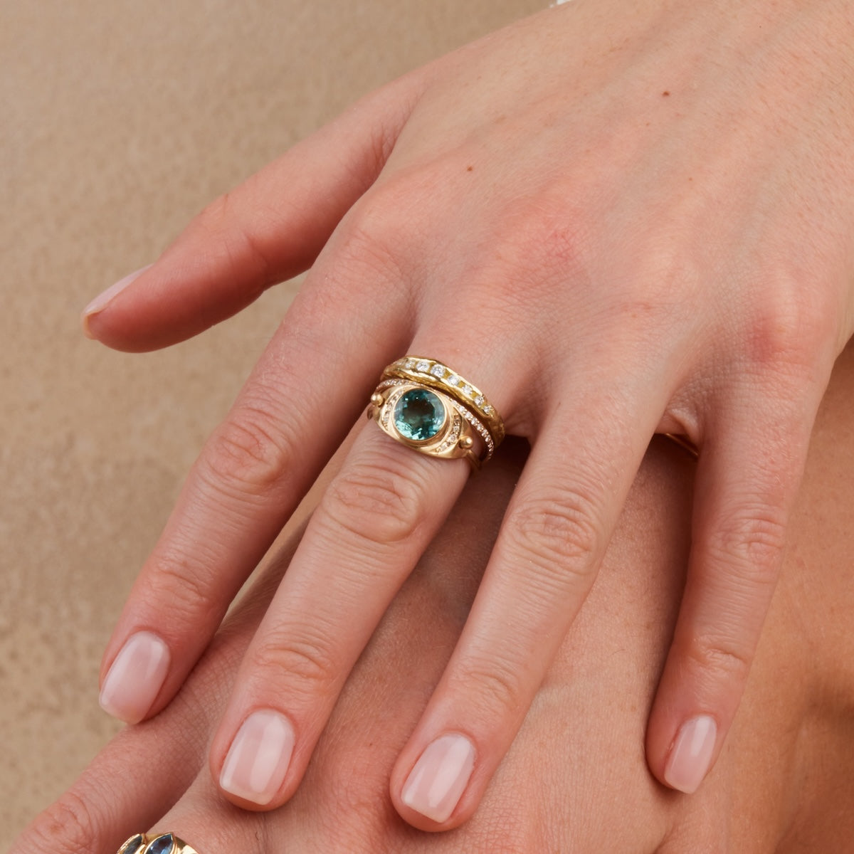 Tourmaline Plate Ring - Unique Handmade Jewelry for Women - Perfect for Weddings, Parties & Special Occasions