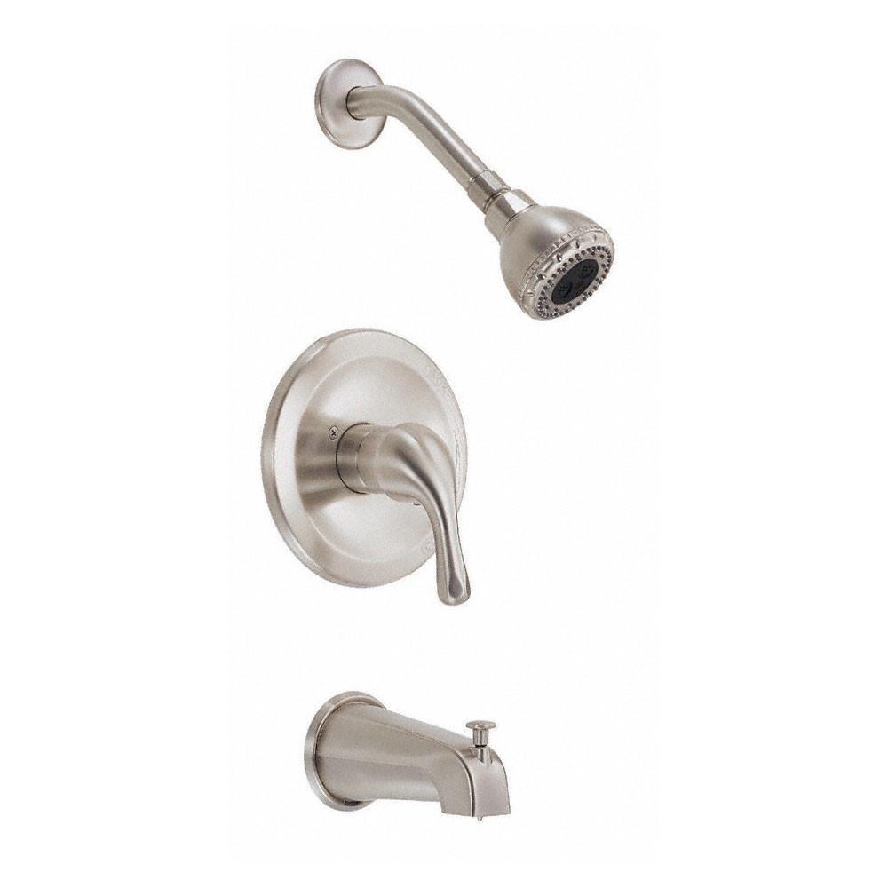 Danze Melrose Brushed Nickel Single Handle Tub and Shower Faucet with Rough-in Valve - Perfect for Bathroom Renovation and Modern Home Upgrade