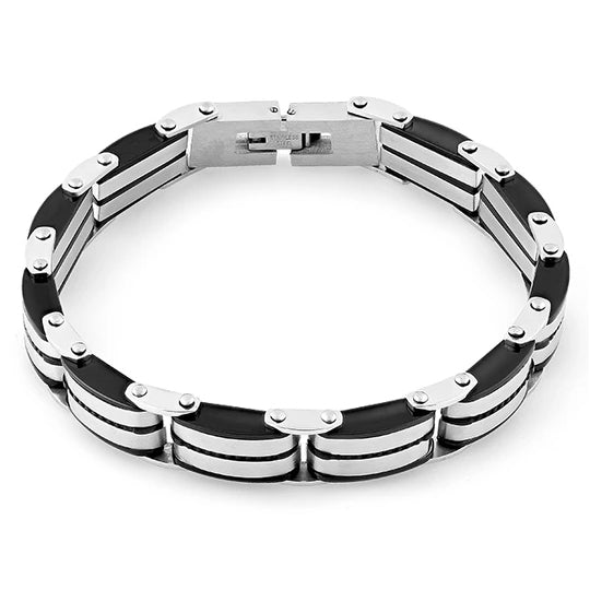 Premium Stainless Steel Black Bracelet for Men & Women - Durable, Waterproof & Hypoallergenic - Perfect for Casual Wear, Gifts & Special Occasions
