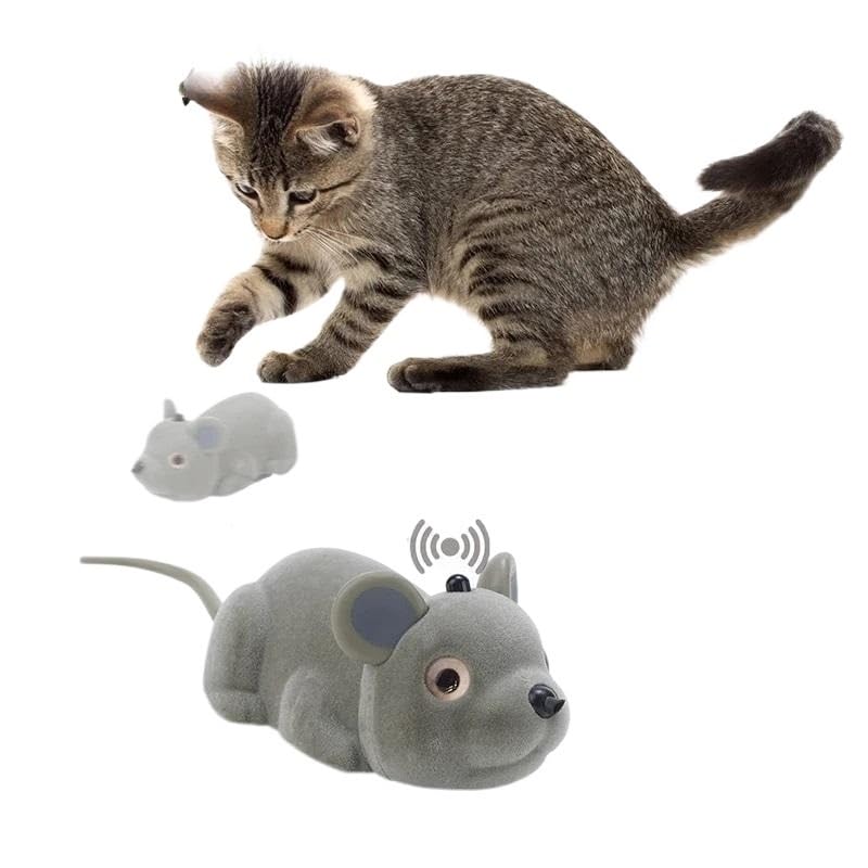Smart Cat Toys Interactive - Remote Control Electric Mouse with USB Rechargeable & Obstacle Avoidance - Fun Moving Kitten Toy for Playtime, Exercise & Mental Stimulation - Perfect for Indoor Cats & Bored Kittens