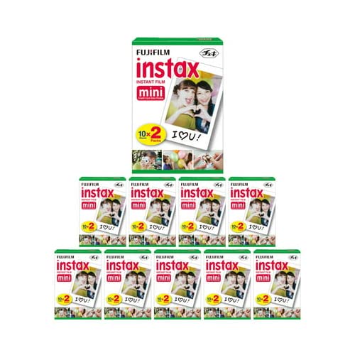 Fujifilm Instax Mini Twin Film Pack (200 Exposures) - 10 Pack Bundle for Instant Cameras - Perfect for Parties, Travel & Photo Booths