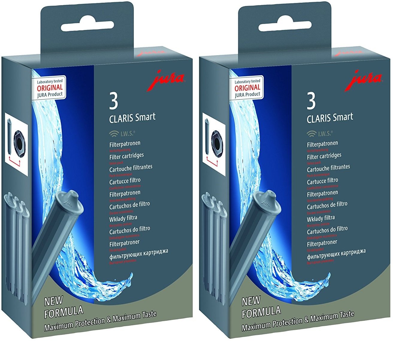 JURA CLARIS Smart Espresso Machine Water Filter Cartridge - 6 Pack (2 Boxes of 3) | Compatible with Jura Coffee Makers | Perfect for Home & Office Use