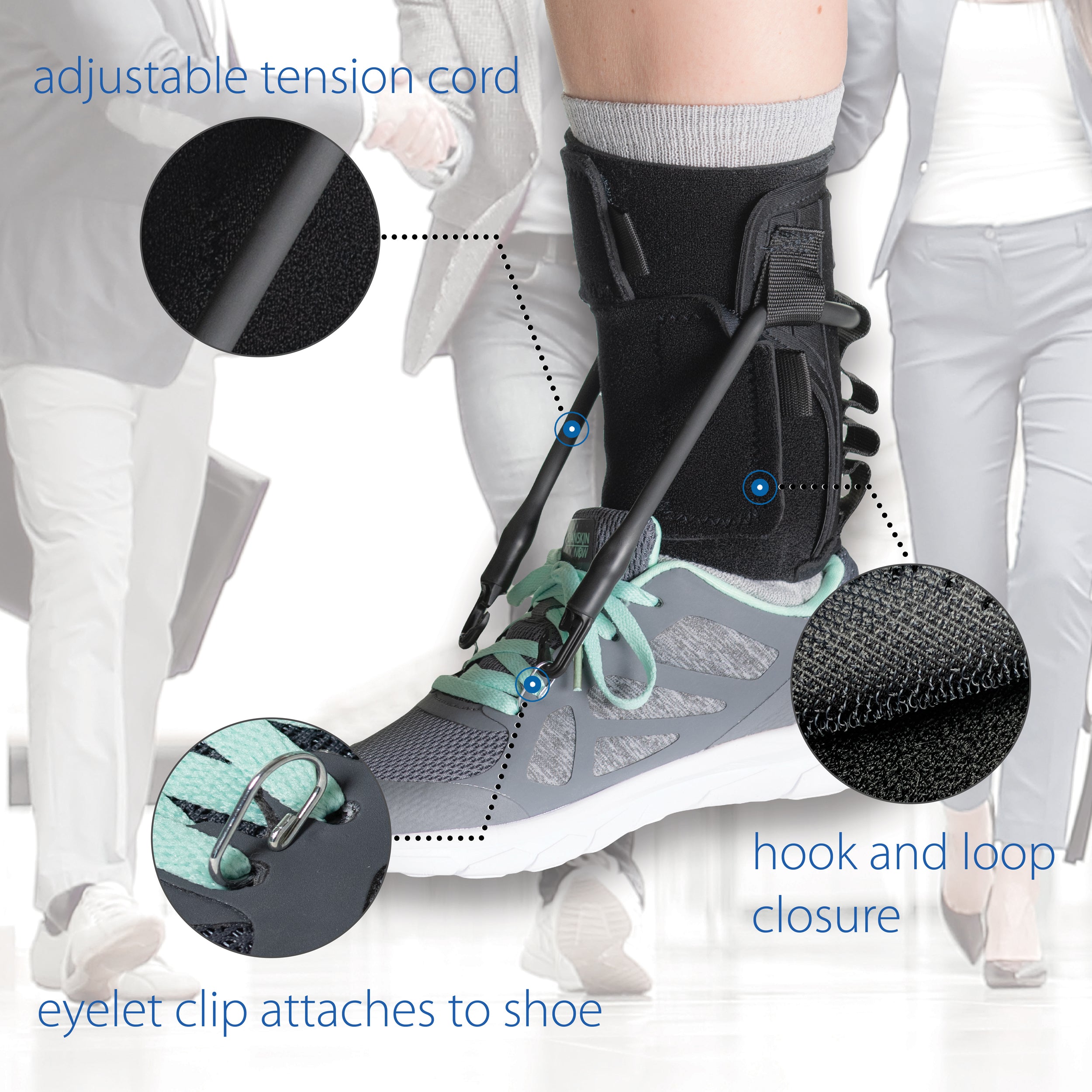 FootFlexor Ankle Foot Orthosis Brace - Adjustable AFO Support for Foot Drop, Plantar Fasciitis & Post-Surgery Recovery - Ideal for Walking, Running & Daily Activities