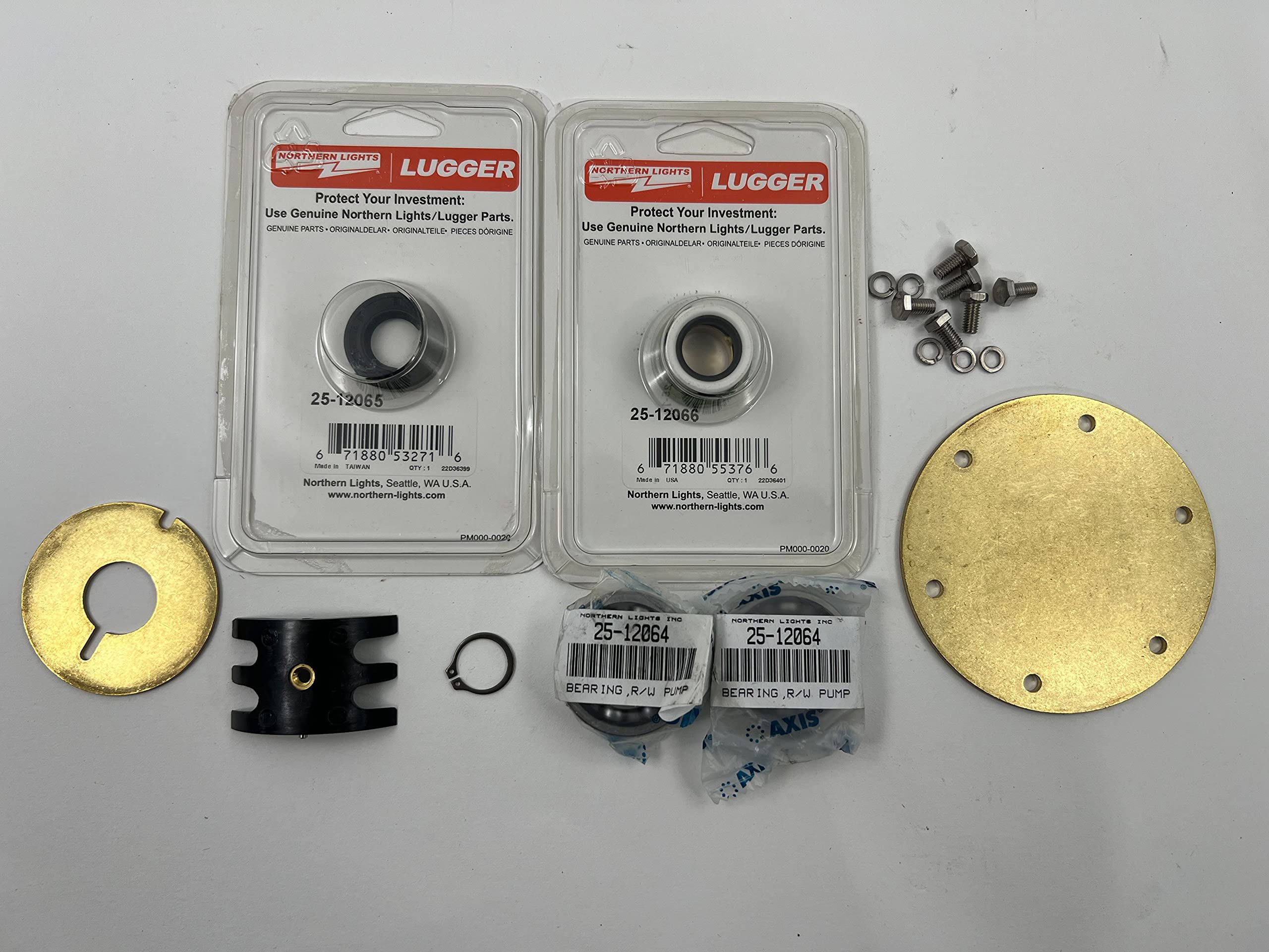 Genuine Northern Lights 25-12004 Water Pump Repair Kit - Compatible with Raw Water Pumps 25-12057 & 25-15405 - Marine Engine Cooling System Maintenance - Perfect for Boat, Yacht, and Marine Engine Repairs