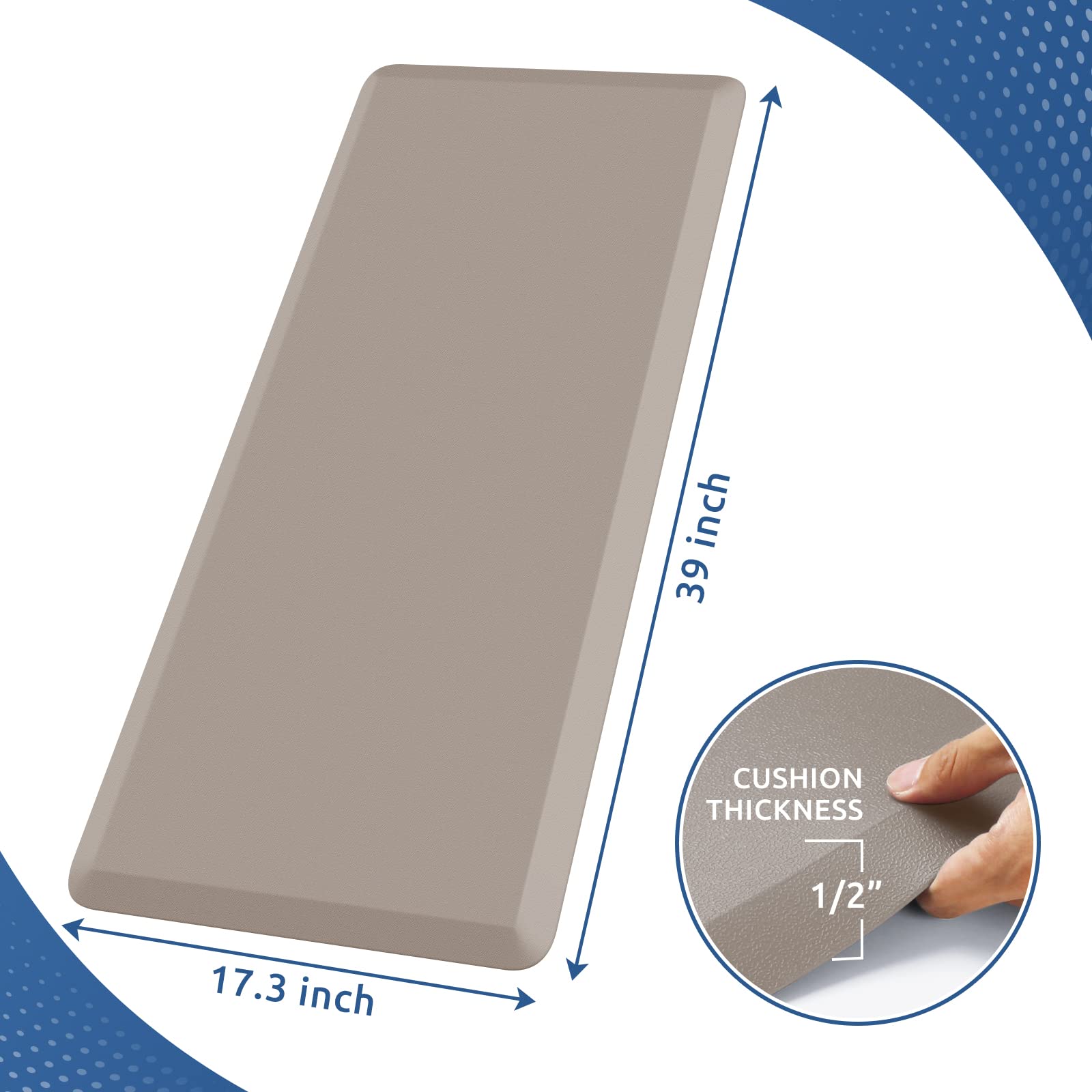 KitchenClouds Anti-Fatigue Kitchen Mat - 17.3