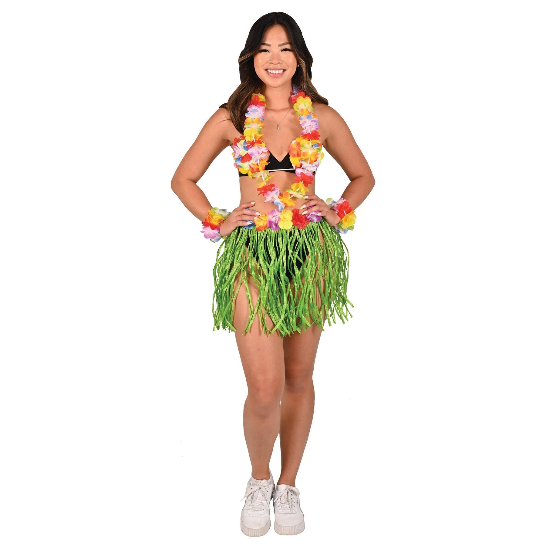 12 Pack Beistle Luau Party Adult Hula Skirt Set - Tropical Hawaiian Costume for Women & Men - Perfect for Luau Parties, Themed Events & Hawaiian Beach Vacations