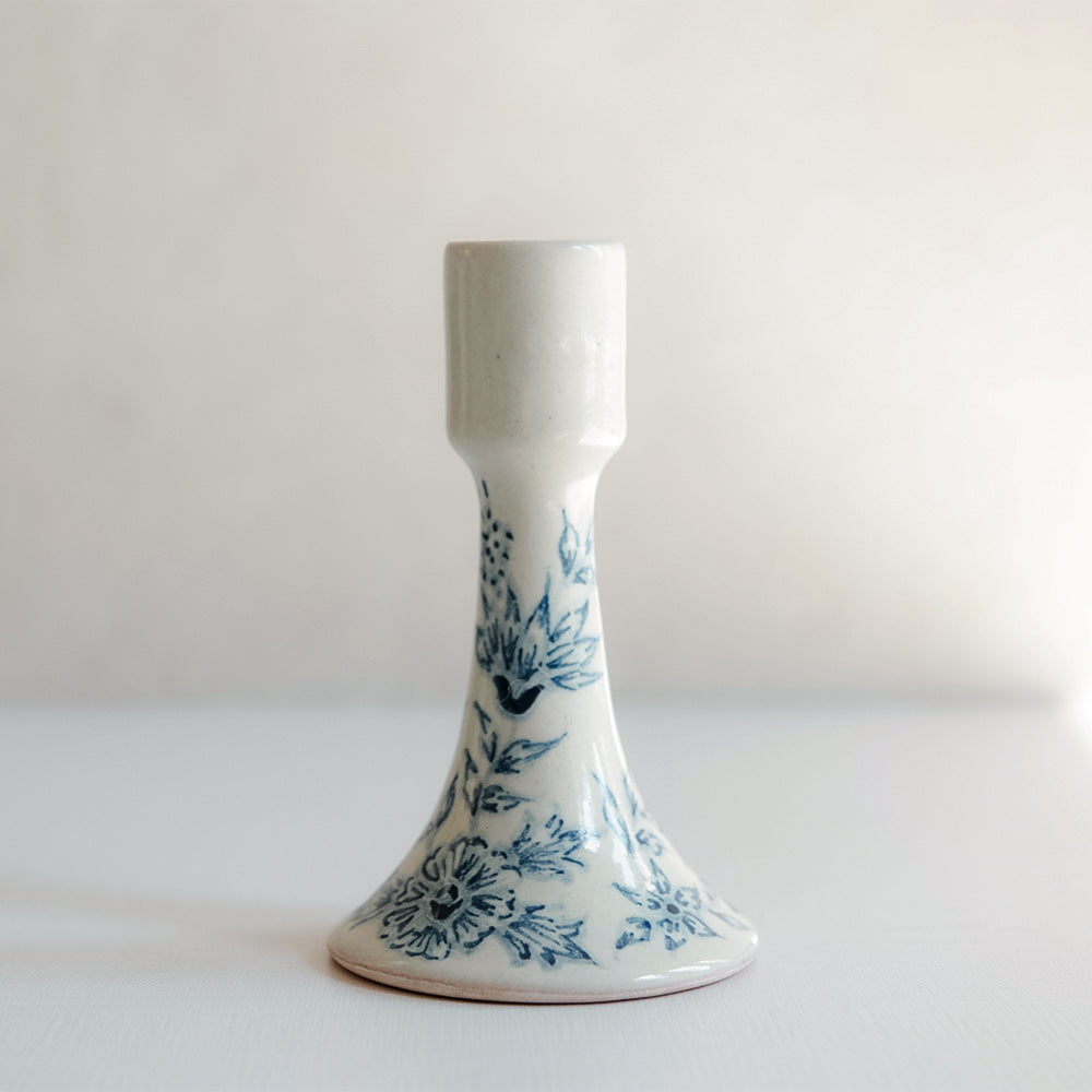 Hand-Painted Artisan Candlestick Holder - Elegant Decorative Candle Holder for Home Decor, Wedding Centerpieces & Romantic Dinner Settings
