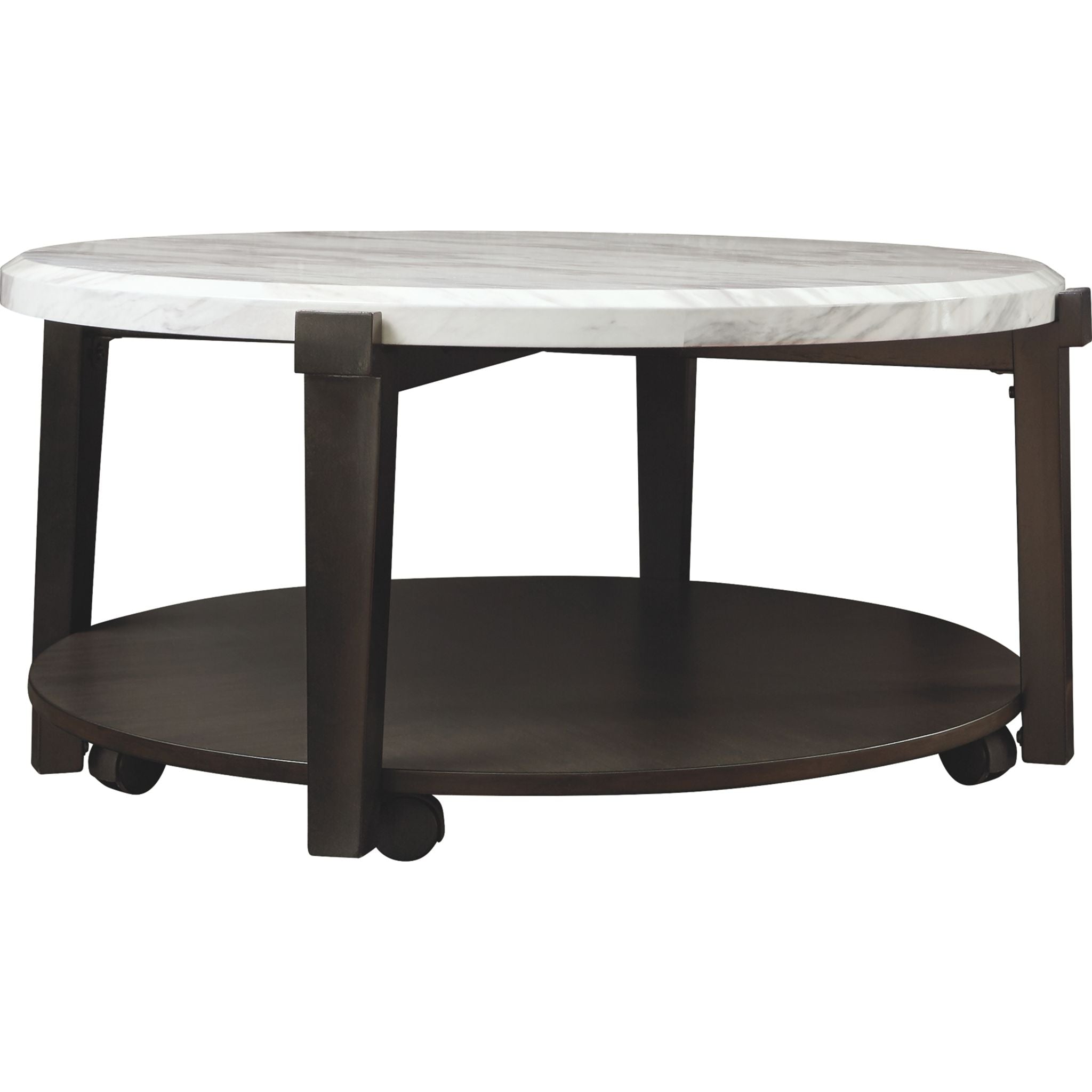 Ashfair Modern Coffee Table - Dark Brown & White Finish - Perfect for Living Room, Lounge, or Office Decor