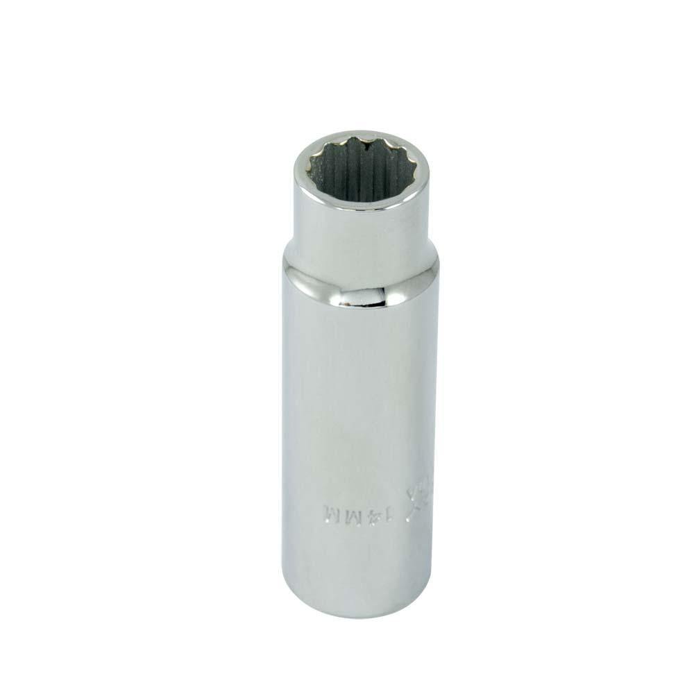 1/2 Inch Drive 12-Point Metric Deep Socket Set - Heavy Duty Impact Sockets for Automotive & Mechanical Repairs - Perfect for DIY, Garage, and Professional Mechanics