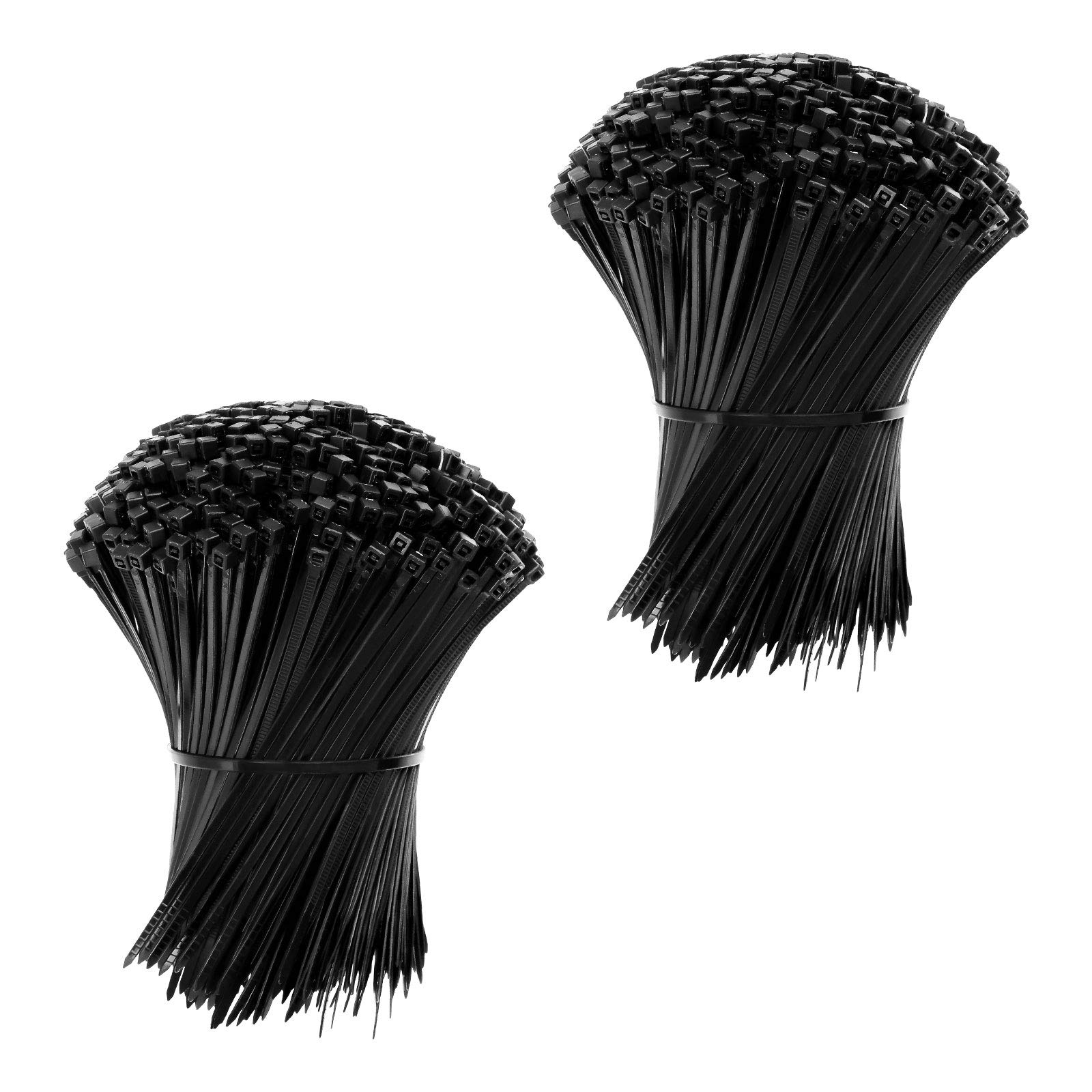 1000PCS Heavy Duty 4-Inch Nylon Self-Locking Cable Ties - 120mm Black Zip Ties for Indoor/Outdoor Use - Perfect for Organizing Wires, Securing Plants & DIY Projects