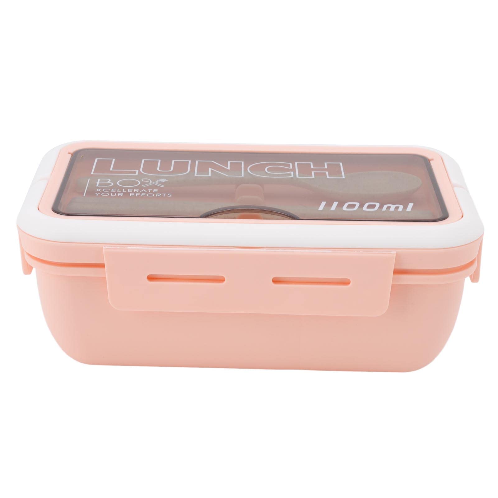 Premium 1100ml Bento Box for Adults & Kids - Leak-Proof Thermal Lunch Box with 2 Compartments, Chopsticks & Spoon - Ideal for School, Office, Work & Picnics (Pink)