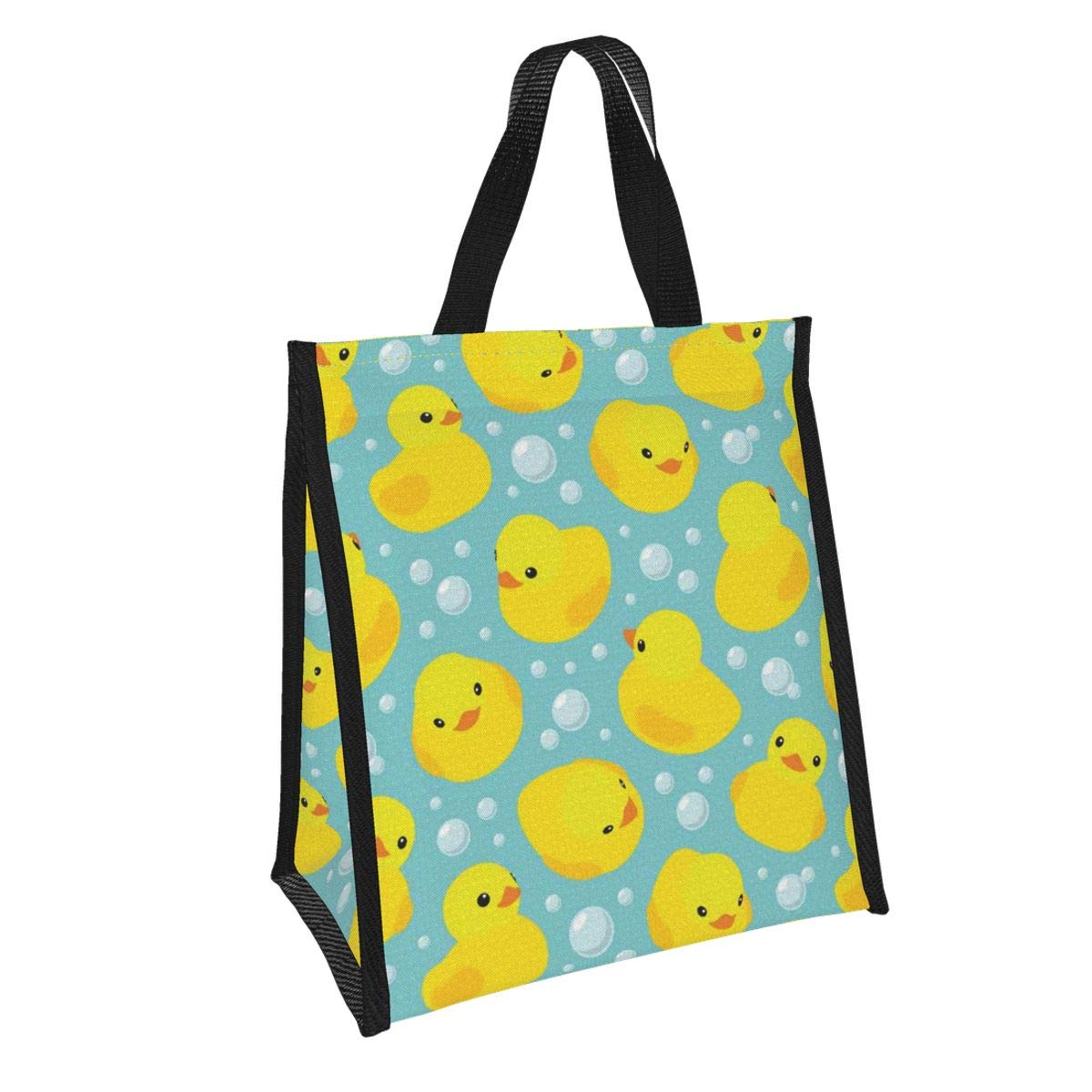 Yellow Cartoon Rubber Ducks Insulated Lunch Bag - Leakproof Lunch Box Tote for Office, Work, Picnic, Hiking & Beach - Perfect Lunch Organizer for Women & Men - Great for School, Camping and Outdoor Activities