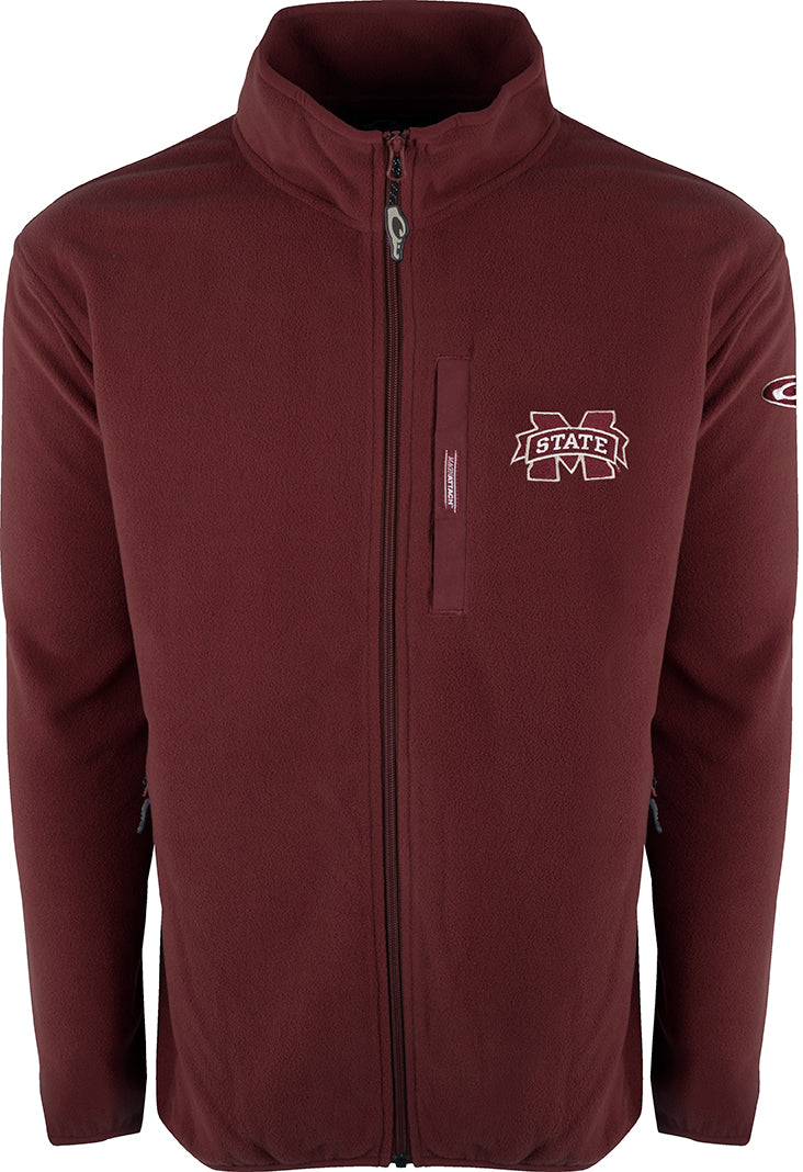 Mississippi State Bulldogs Full Zip Fleece Jacket - Warm & Cozy College Camp Fleece for Men & Women - Perfect for Game Day, Tailgating & Outdoor Activities