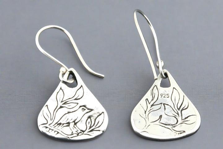 Floral Bird Earrings for Women - Sterling Silver Dangle Earrings - Perfect for Weddings, Parties & Everyday Wear