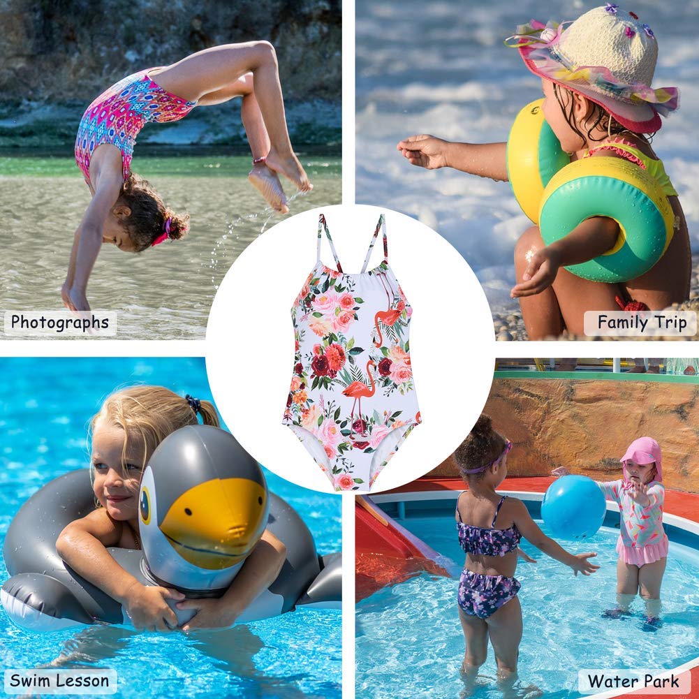 Cadocado Girls' One Piece Swimsuit for Ages 3-10 | Quick Dry Bathing Suit for Kids | Perfect for Swimming Lessons, Beach Vacations & Pool Parties