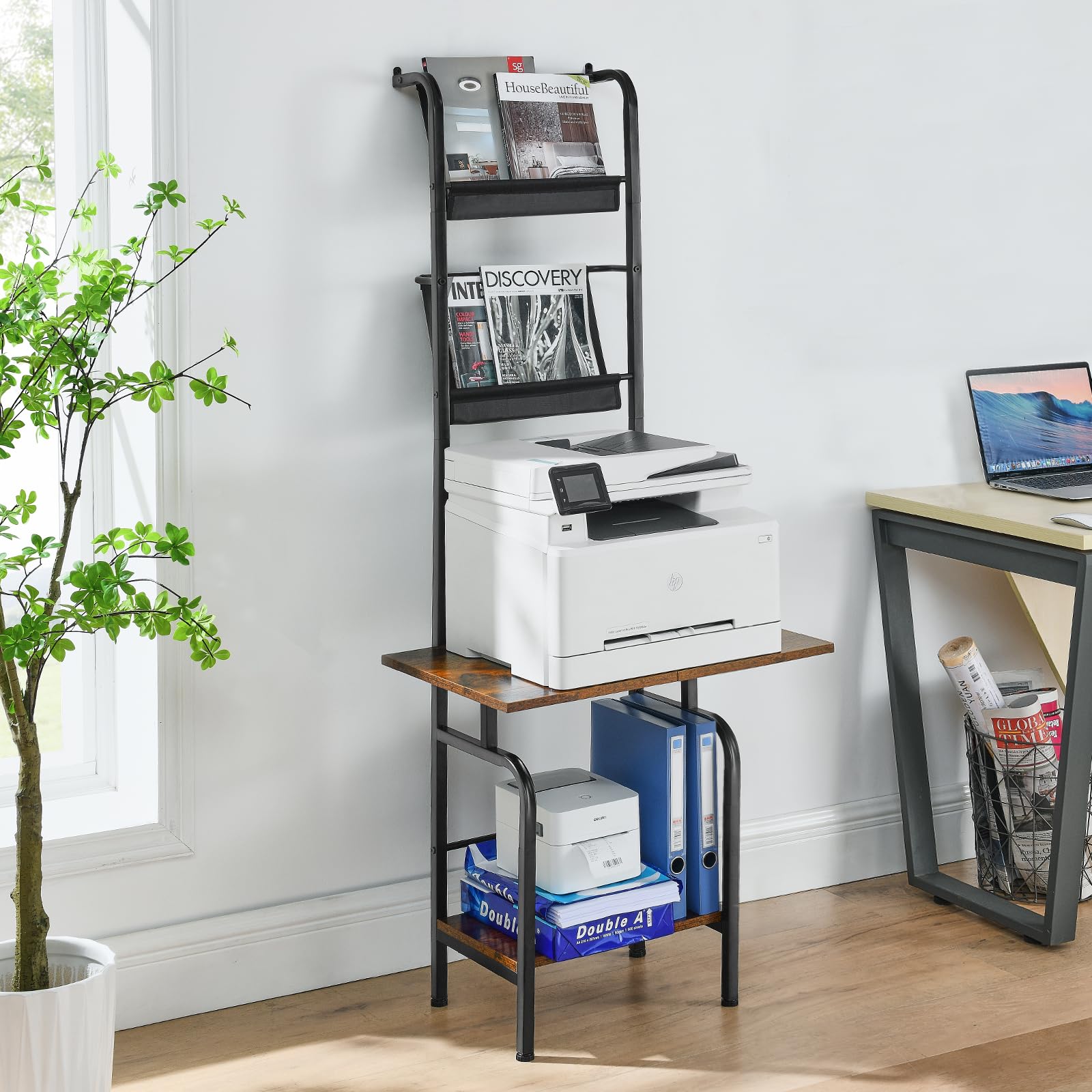 Heavy Duty Large Printer Stand with Storage - 23.6