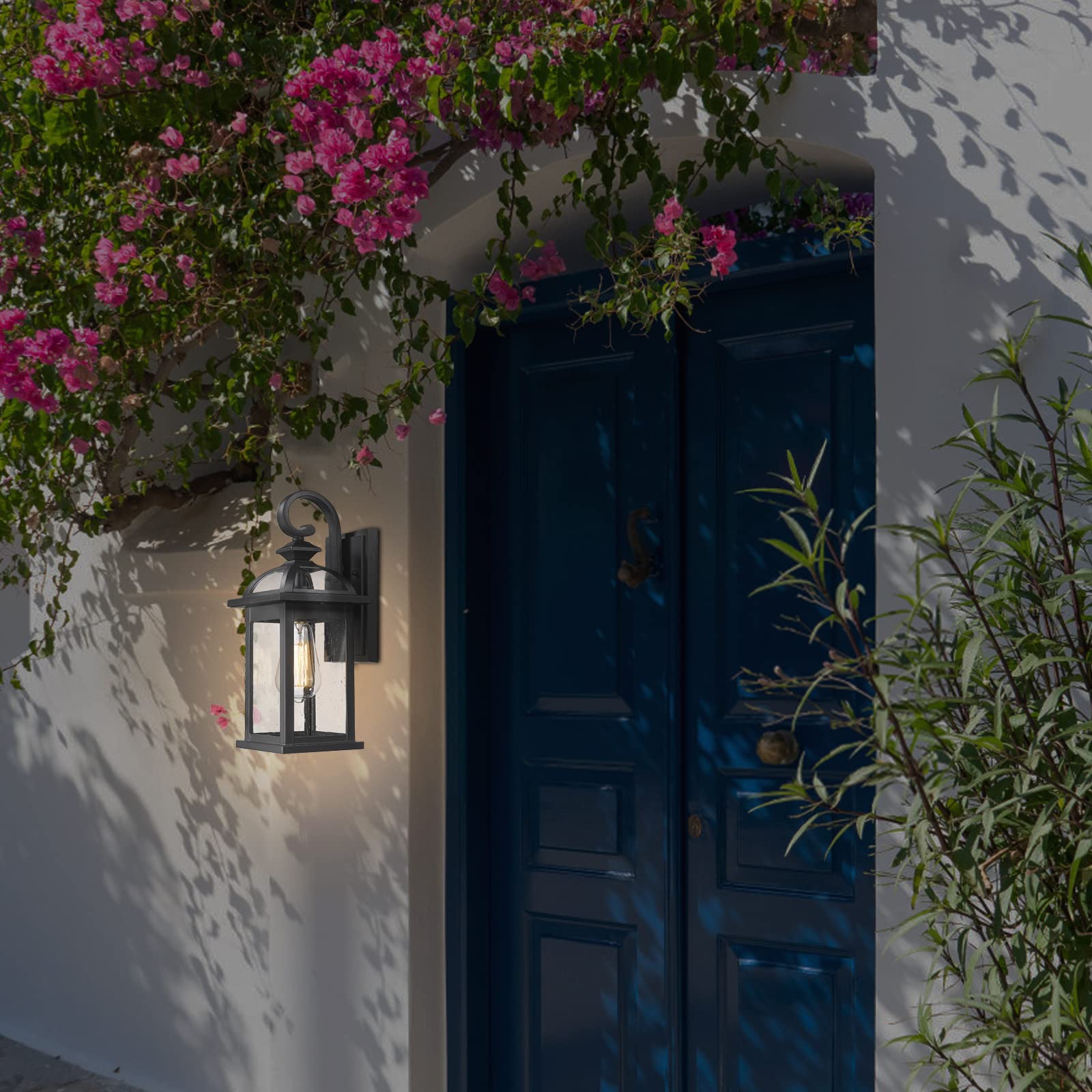 Darkaway Outdoor Wall Sconce Light Fixture - Waterproof Exterior Lighting with Seeded Glass for House, Front Porch, Patio, Garden & Pathway (1 Pack) - Perfect for Outdoor Entertaining & Home Security