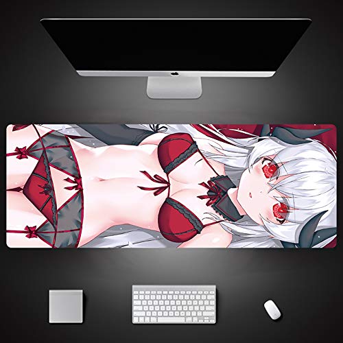 Anime Beauty Extra Large Gaming Mouse Pad with Double Stitched Edges - Ultra Smooth Surface & Non-Slip Rubber Base - Perfect for PC, Laptop, Office & Esports Gaming Setup