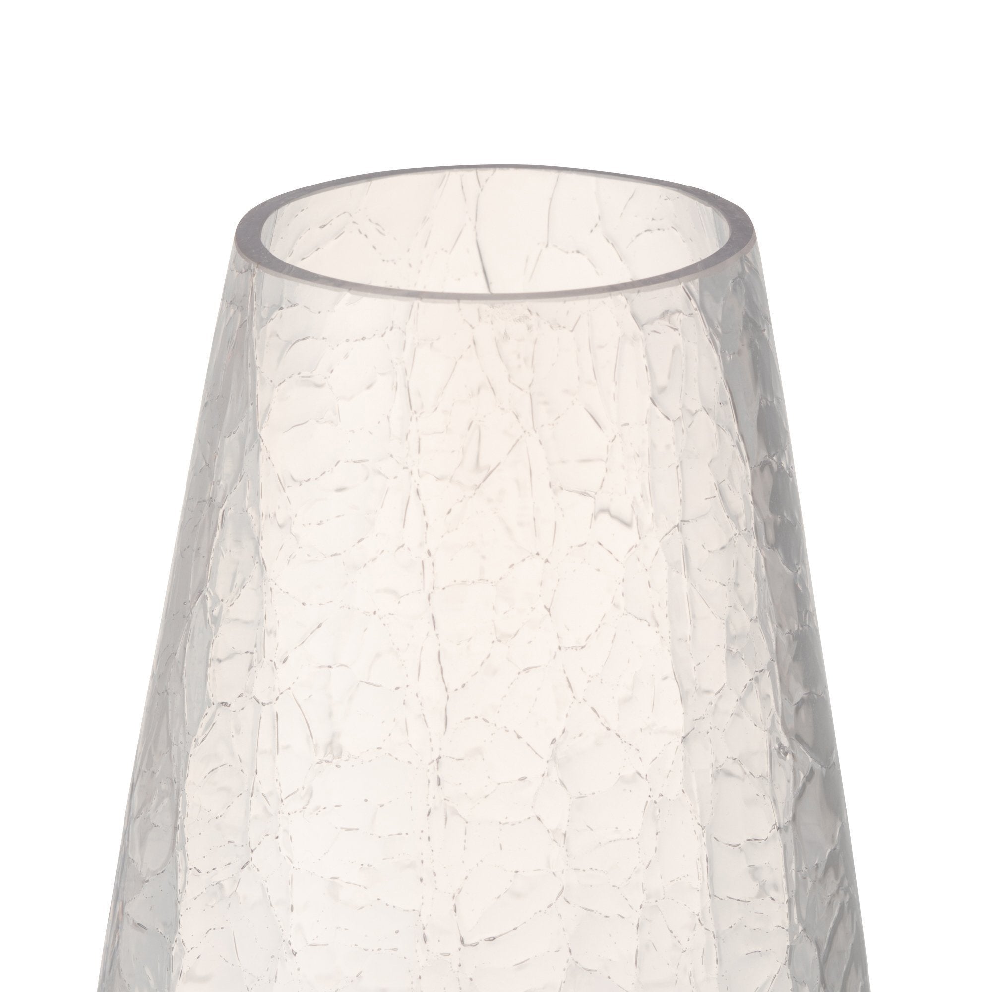 Clear Small Crackle Glass Flower Vase - Elegant Home Decor for Centerpieces, Wedding, Dining Table & Living Room
