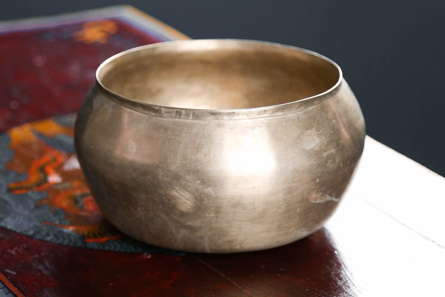 Antique Buddha Hand Carved Wooden Bowl - Handmade Decorative Fruit Serving Bowl for Home Decor & Meditation Spaces