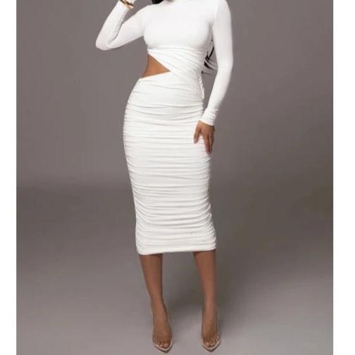 Sexy Lace Cut Out Bodycon Midi Dress for Women - Perfect for Date Night, Cocktail Parties & Evening Events