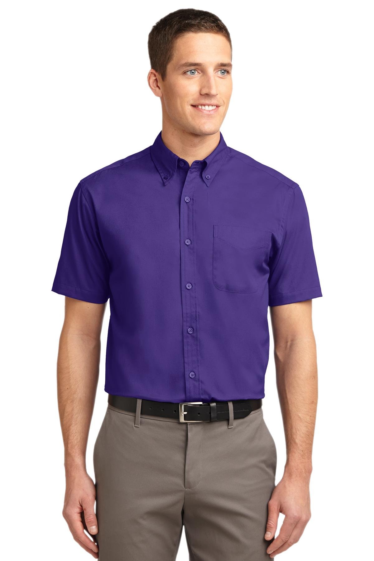 Port Authority Men's Tall Short Sleeve Easy Care Work Shirt - Comfortable Office & Casual Wear for Business Professionals