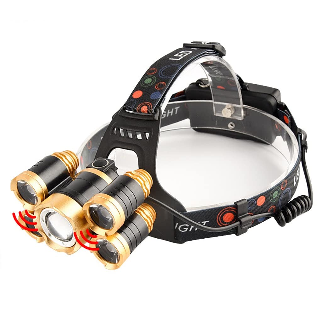 5 LED Super Bright T6 Headlamp - Rechargeable Zoomable Headlight for Night Fishing, Hiking, Camping & Outdoor Adventures (Color: TG-T003) - Perfect for Hunting, Running, Cycling & Emergency Use
