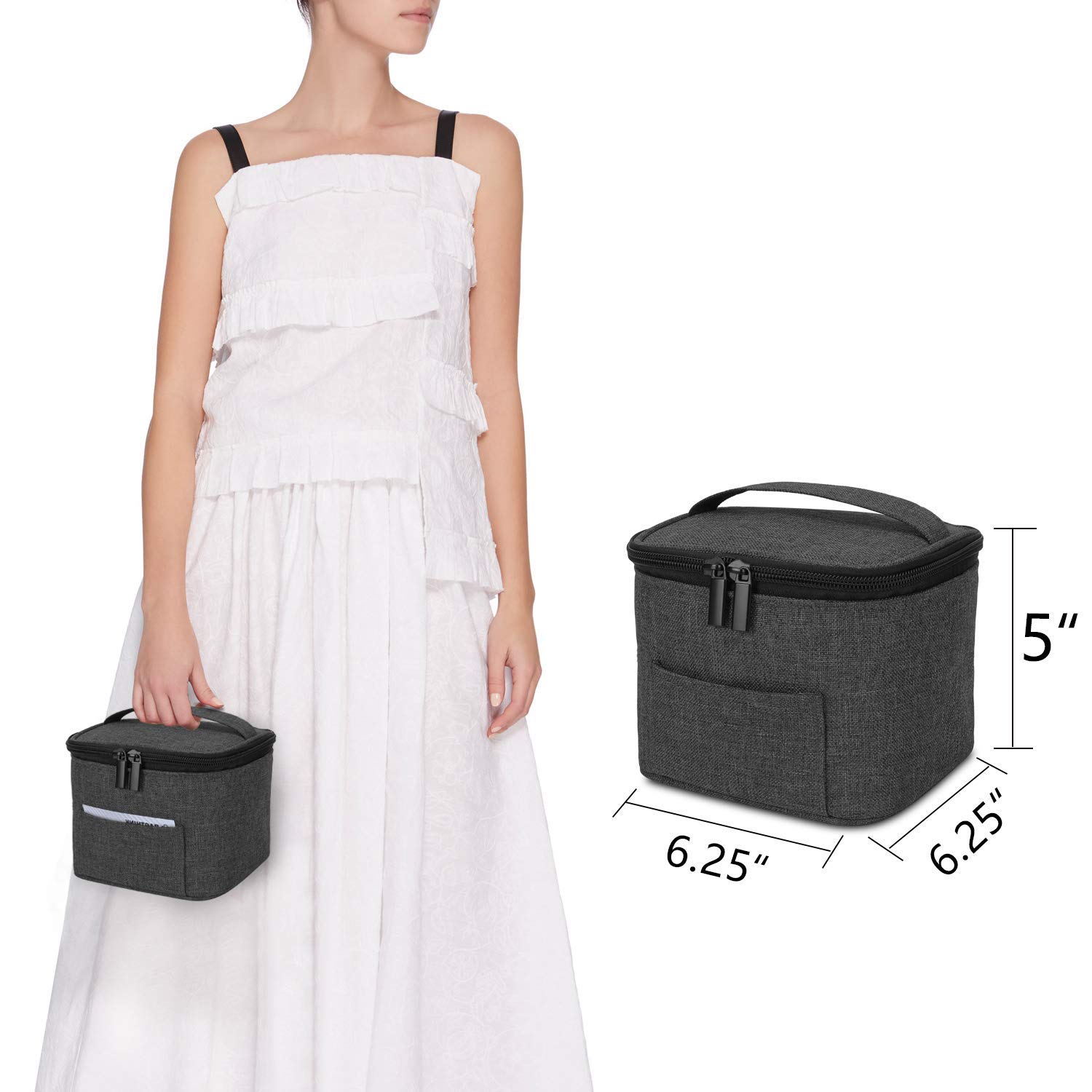 Luxja Insulated Breastmilk Cooler Bag with 4 Ice Packs - Holds Four 5oz Bottles, Portable Breast Milk Storage for Travel, Work & Pumping - Perfect for Nursing Moms (Black)