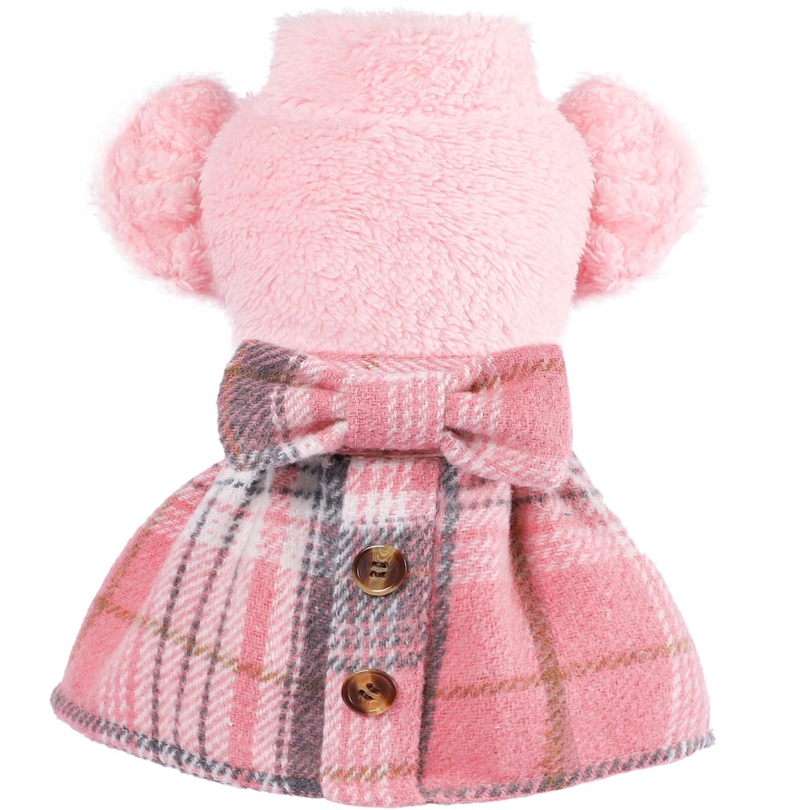 Warm Fleece Dog Sweater for Small Dogs - Soft Winter Puppy Dress for Chihuahua & Yorkie - Cozy Fall Pet Outfit in Pink (Small) | Perfect for Cold Weather Walks & Indoor Comfort