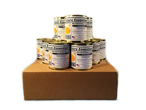 Freeze Dried Shredded Sharp Cheddar Cheese - 12 Cans (2.5 oz Each) | Long Shelf Life, No Refrigeration Needed | Ideal for Emergency Food Storage, Camping, Hiking & Survival Kits | Pantry Essential for Preppers & Outdoor Enthusiasts
