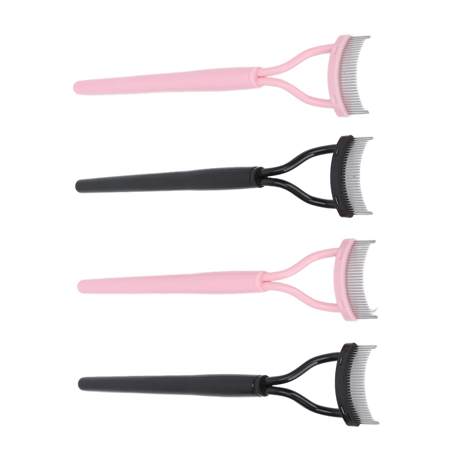 4pcs Stainless Steel Eyelash Separator & Comb Set with Travel Cover - Safe Lash Tool for Makeup Application & Travel Use